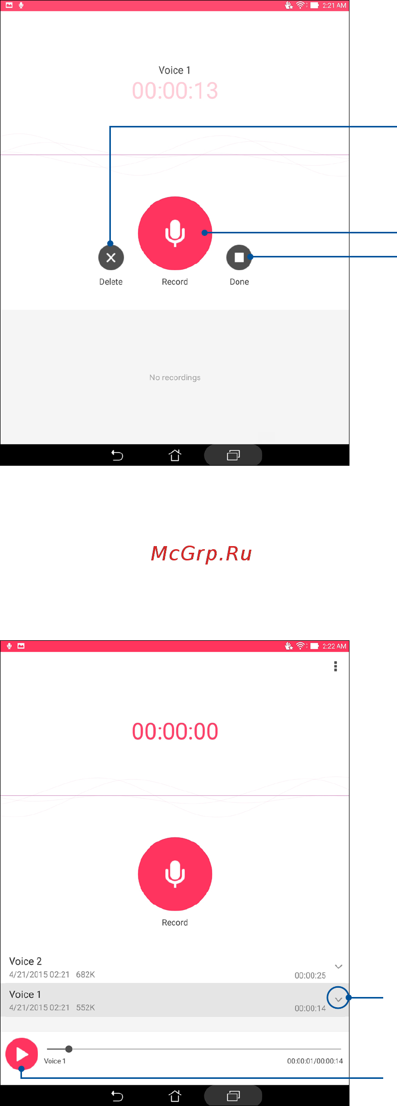 Asus ZenPad S 8.0 Z580CA,  90NP01M2-M01290 [125/144] Pausing a recording
