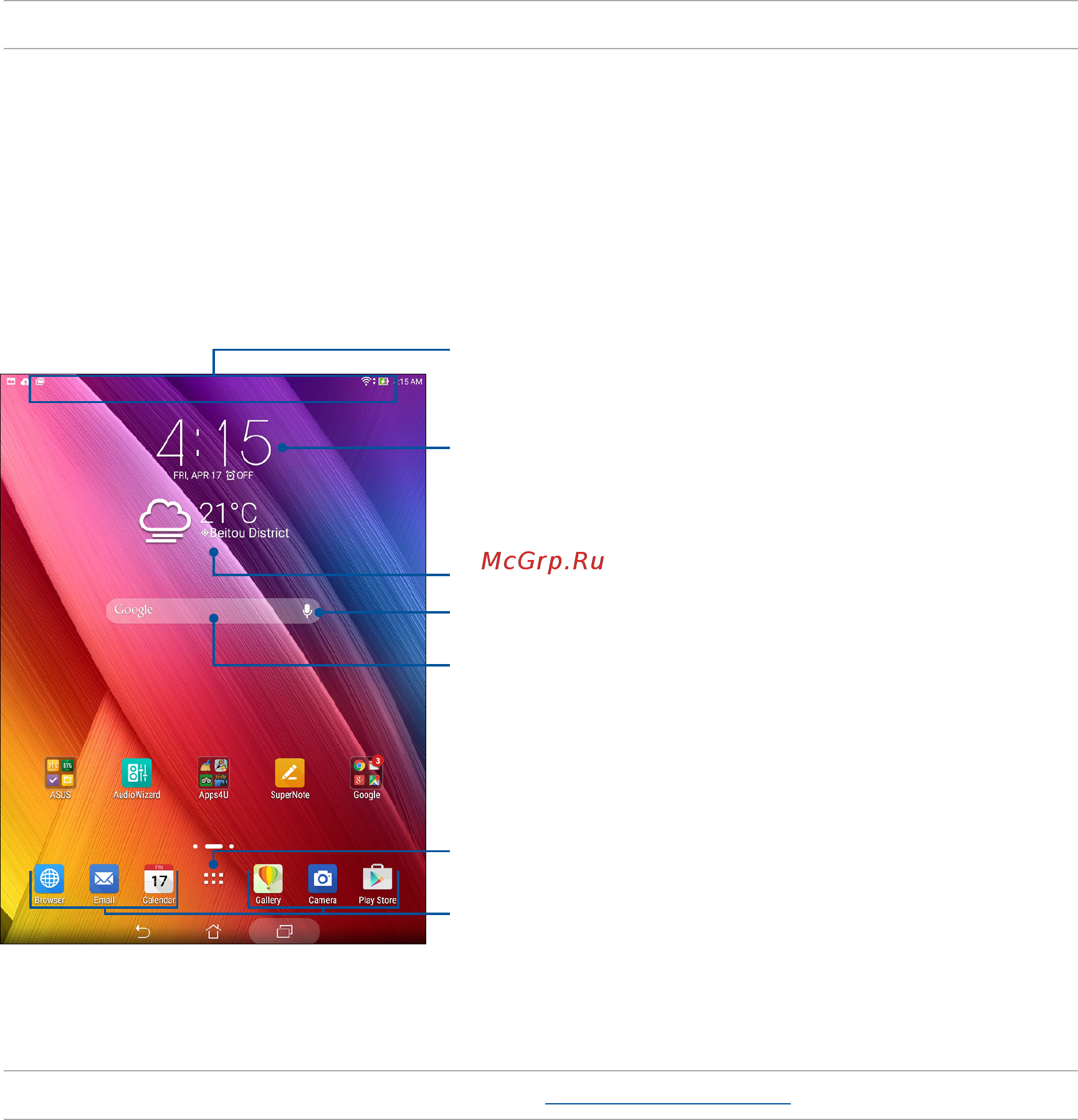 Asus ZenPad S 8.0 Z580CA,  90NP01M2-M01290 [23/144] Home screen