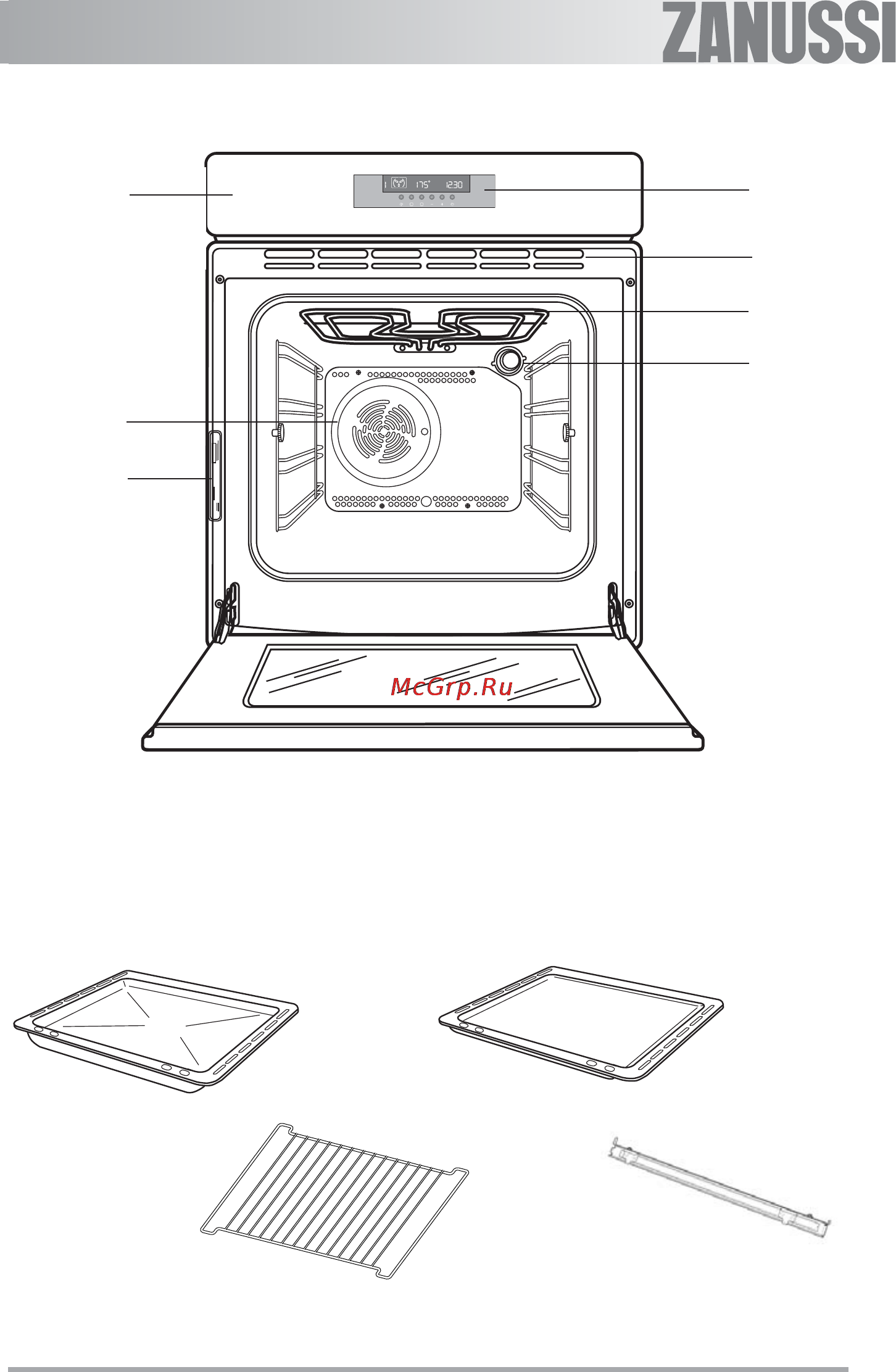 Zanussi ZOB 594 XQ [6/37] Принадлежности духового шкафа