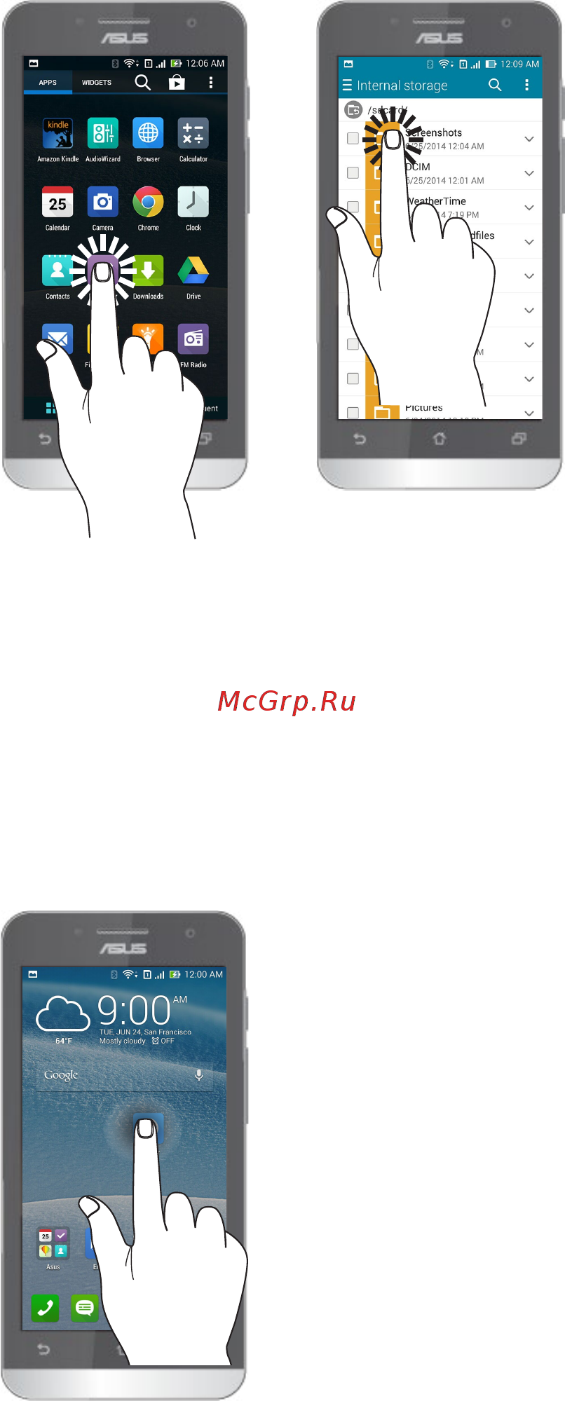 Asus zenfone c zc451cg-1b145ru 8gb, 1ram [11/146] Использование сенсорного экрана