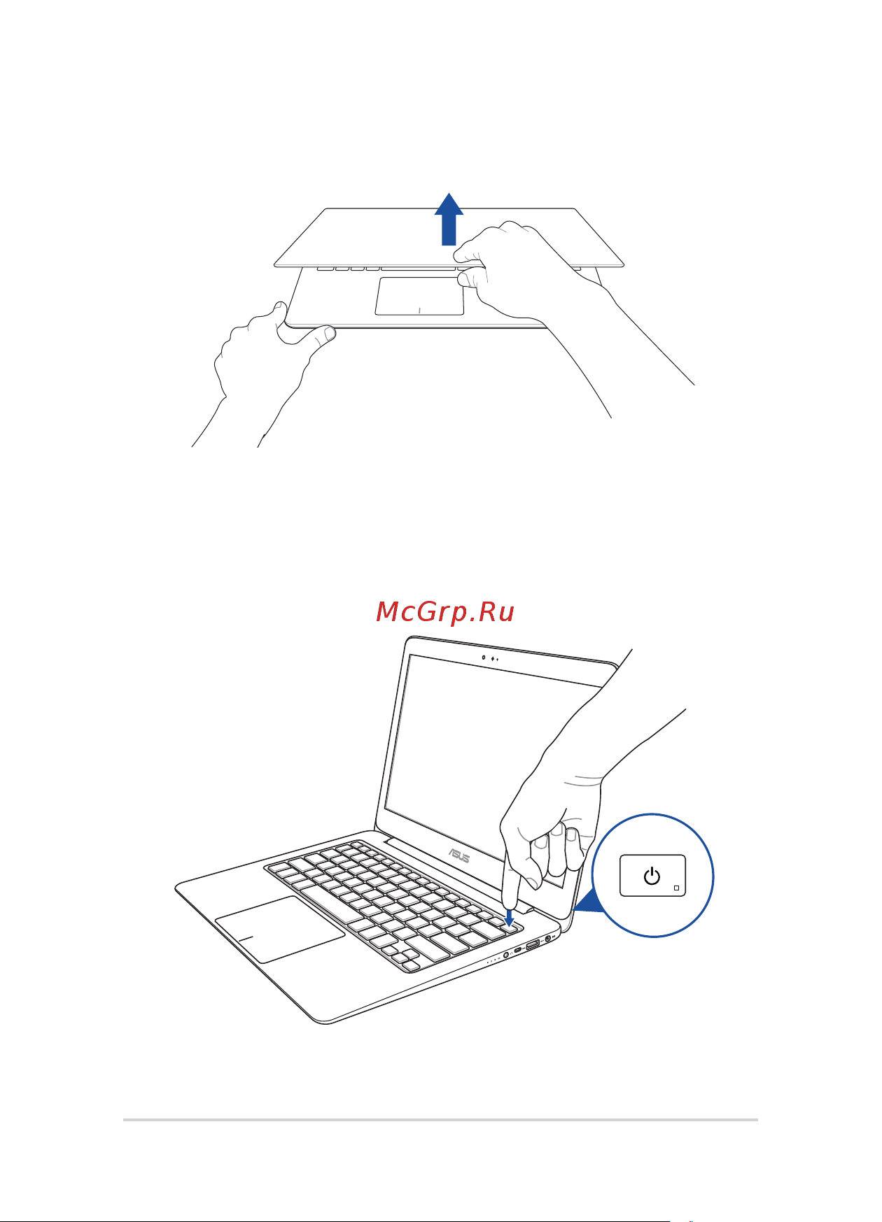 Asus zenbook ux305fa, 90nb06x1-m12340 [24/112] Откройте крышку