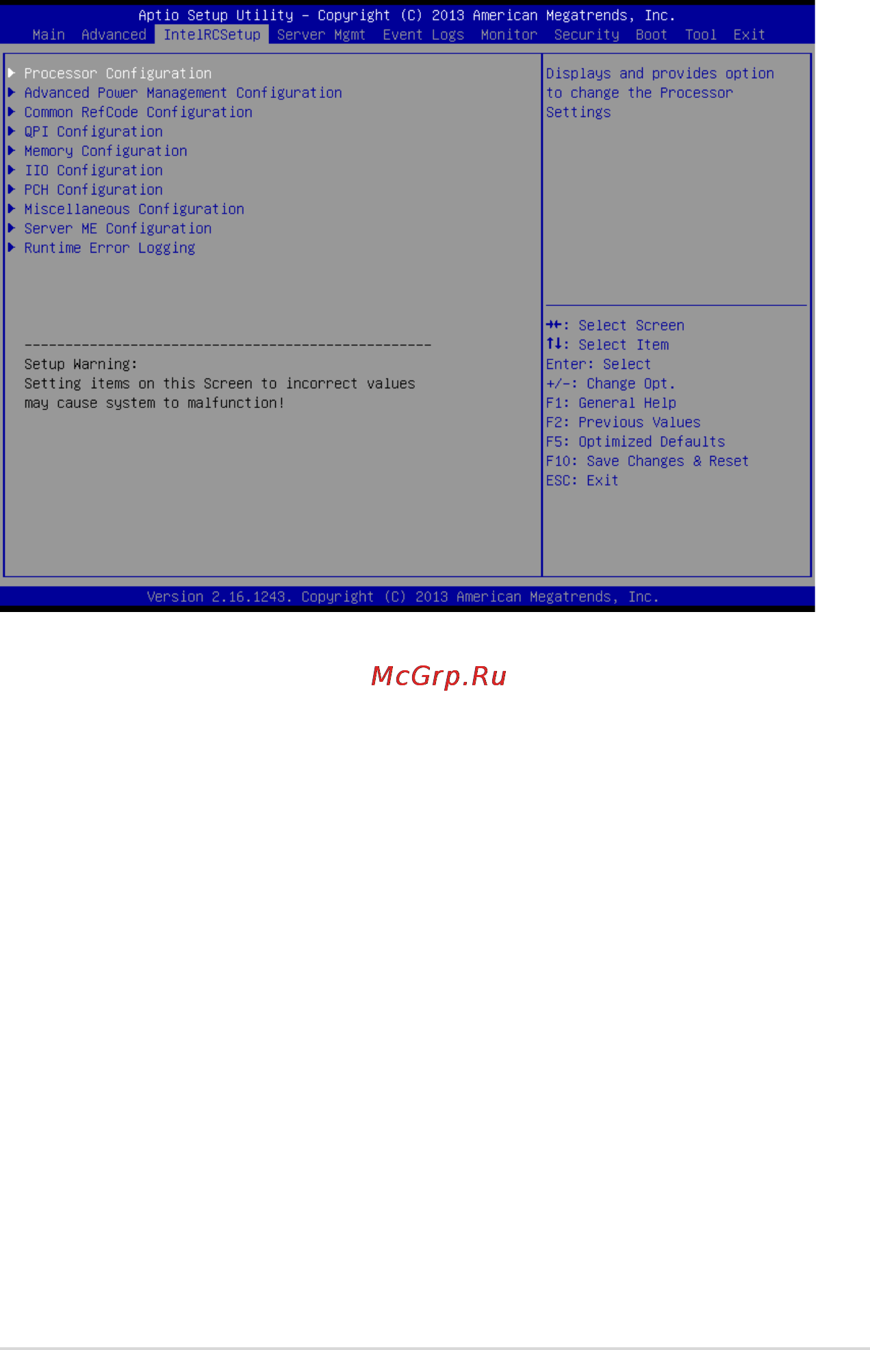 Asus z10pe-d16/4l [93/192] Intelrcsetup menu