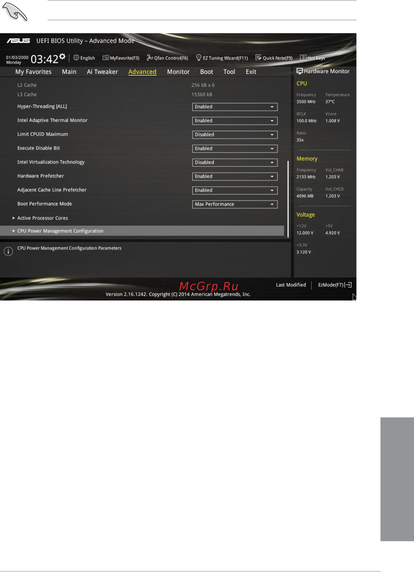 Asus x99-e ws/usb 3.1 [105/190] Cpu configuration