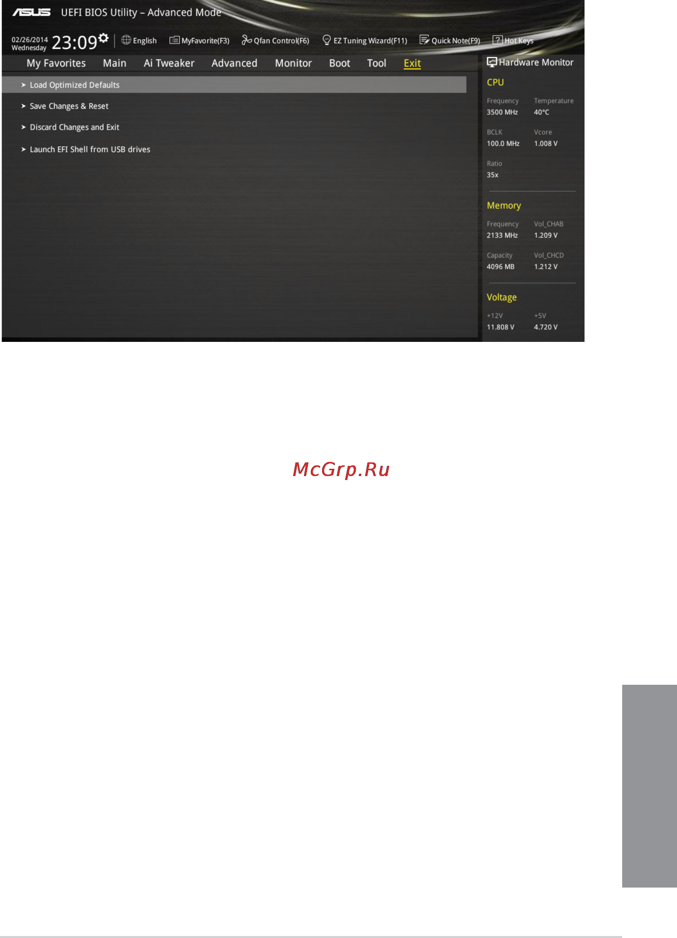 Asus x99-e ws/usb 3.1 [135/190] Exit menu