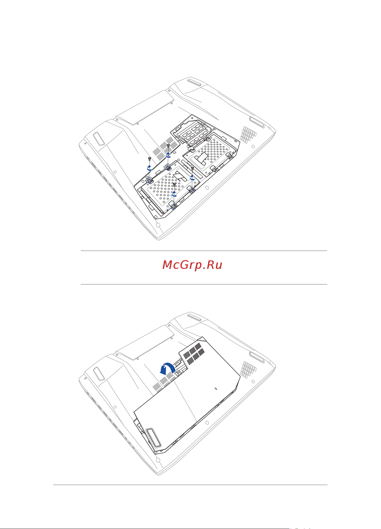 Asus g751jy, 90nb06f1-m07120 [100/138] N закрепите корзину с помощью винтов открученных ранее