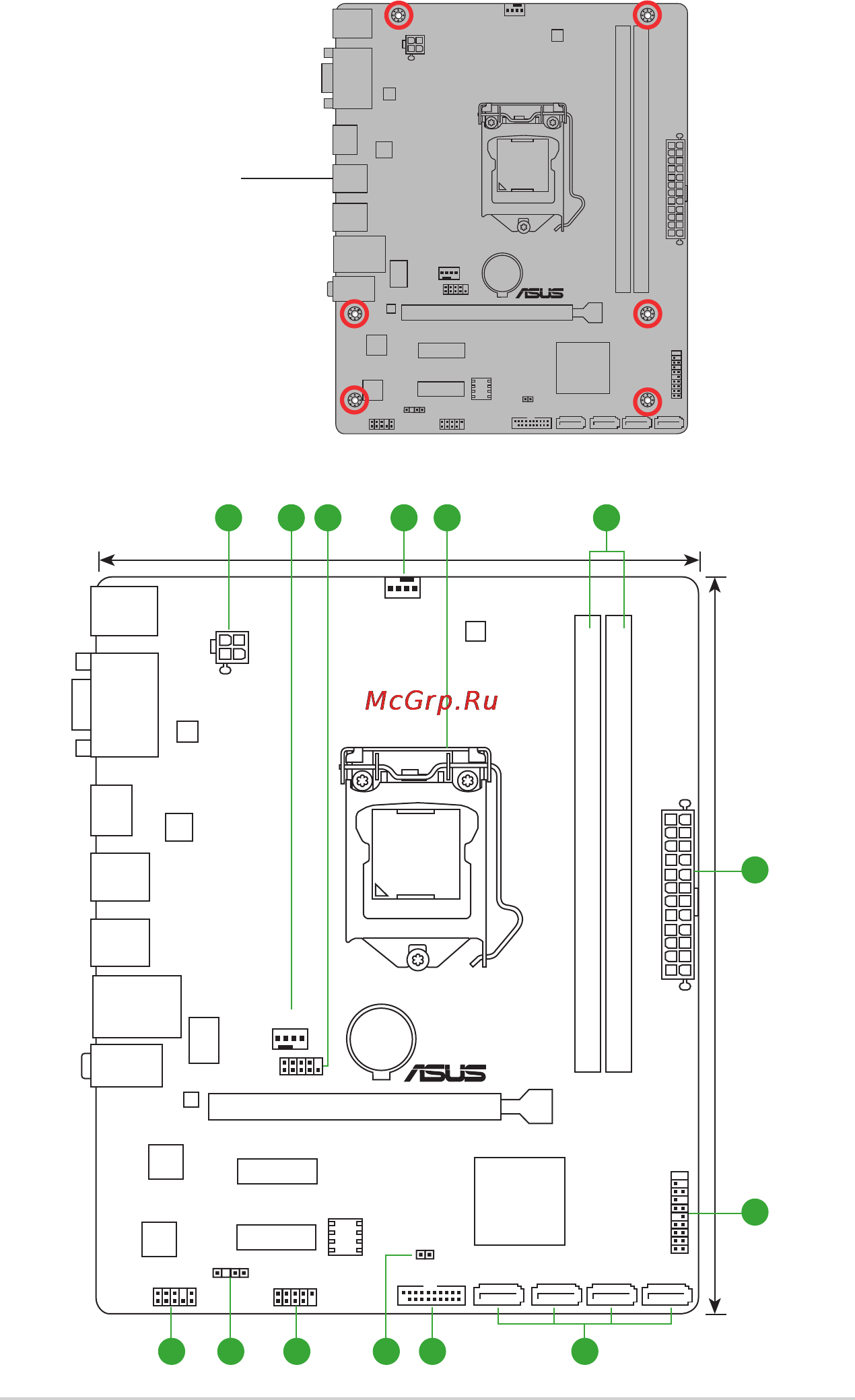 Asus h110m-e d3 [12/55] Motherboard layout