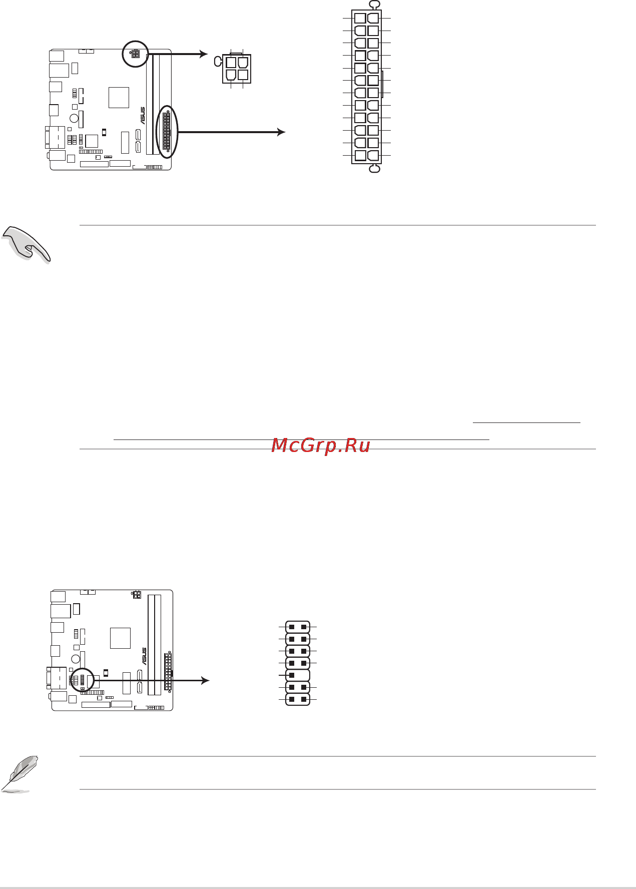 Asus n3050i-c [21/66] Atx power connectors 24 pin eatxpwr 4 pin atx12v