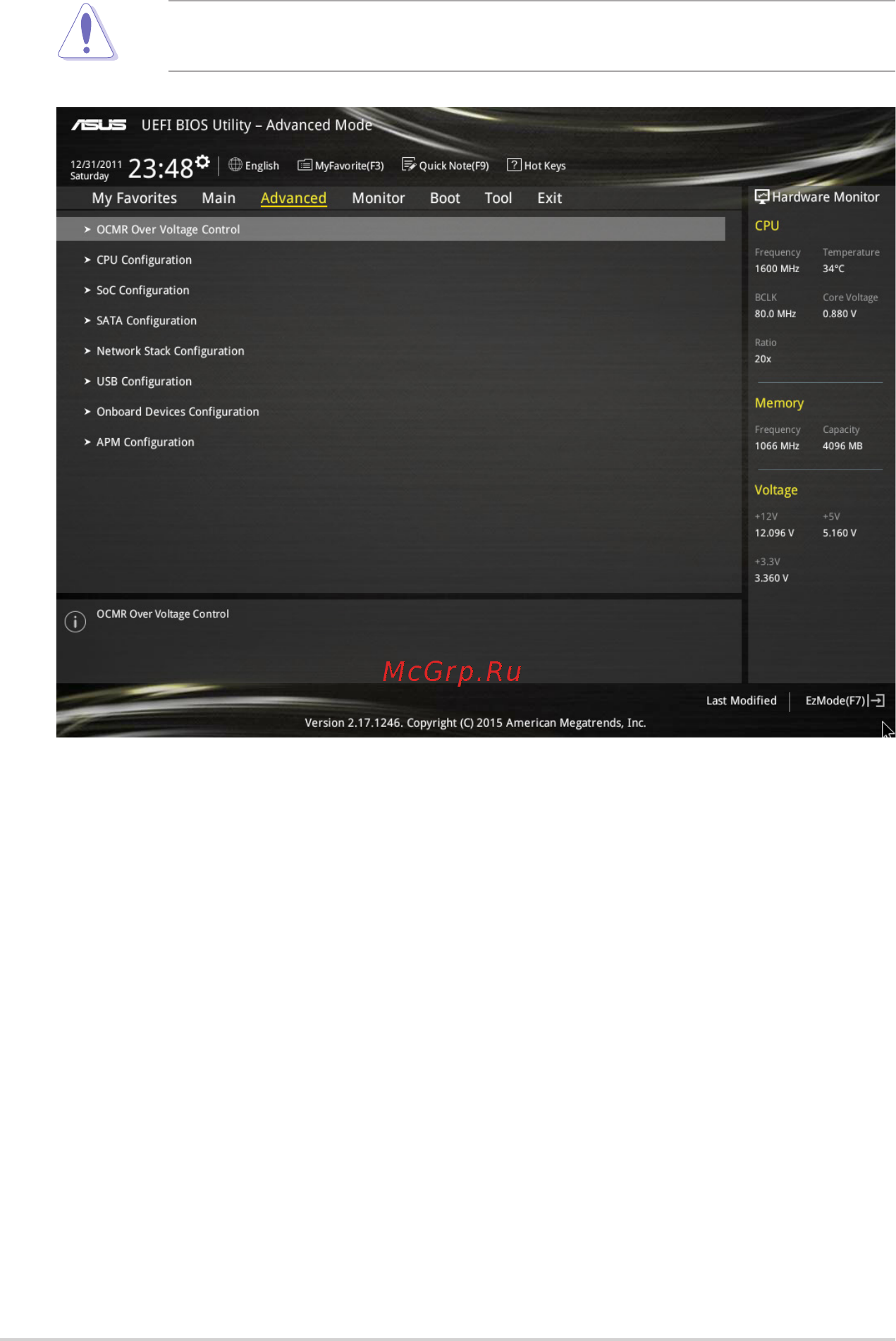 Asus n3150i-c [44/66] Ocmr over voltage control