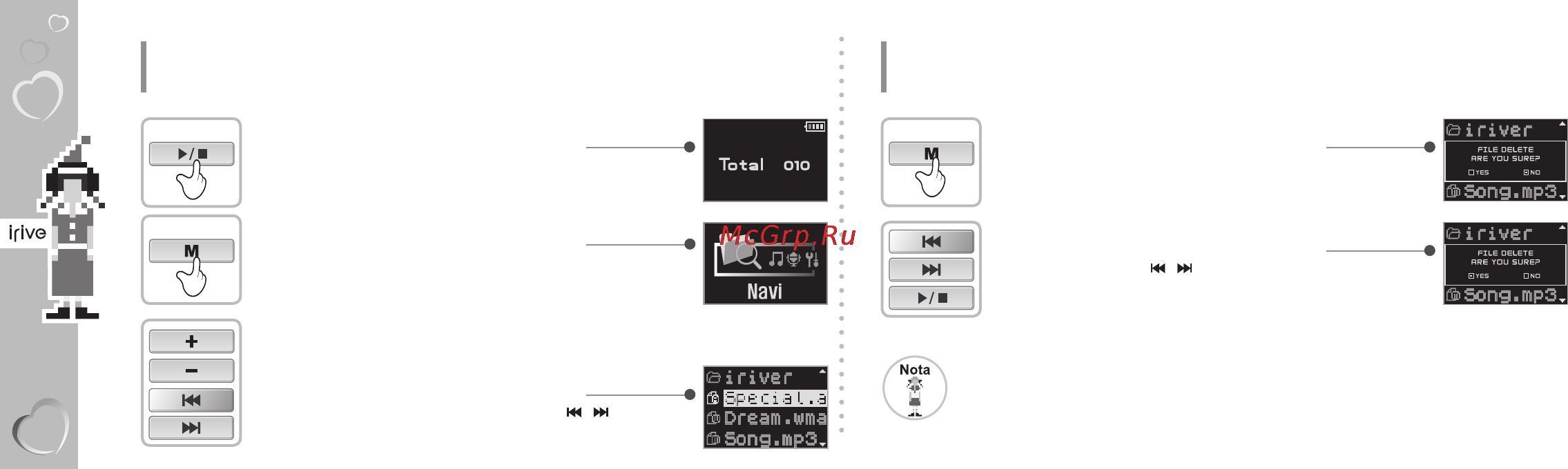 Iriver N 10(256Mb) [32/92] Удаление файла или папки