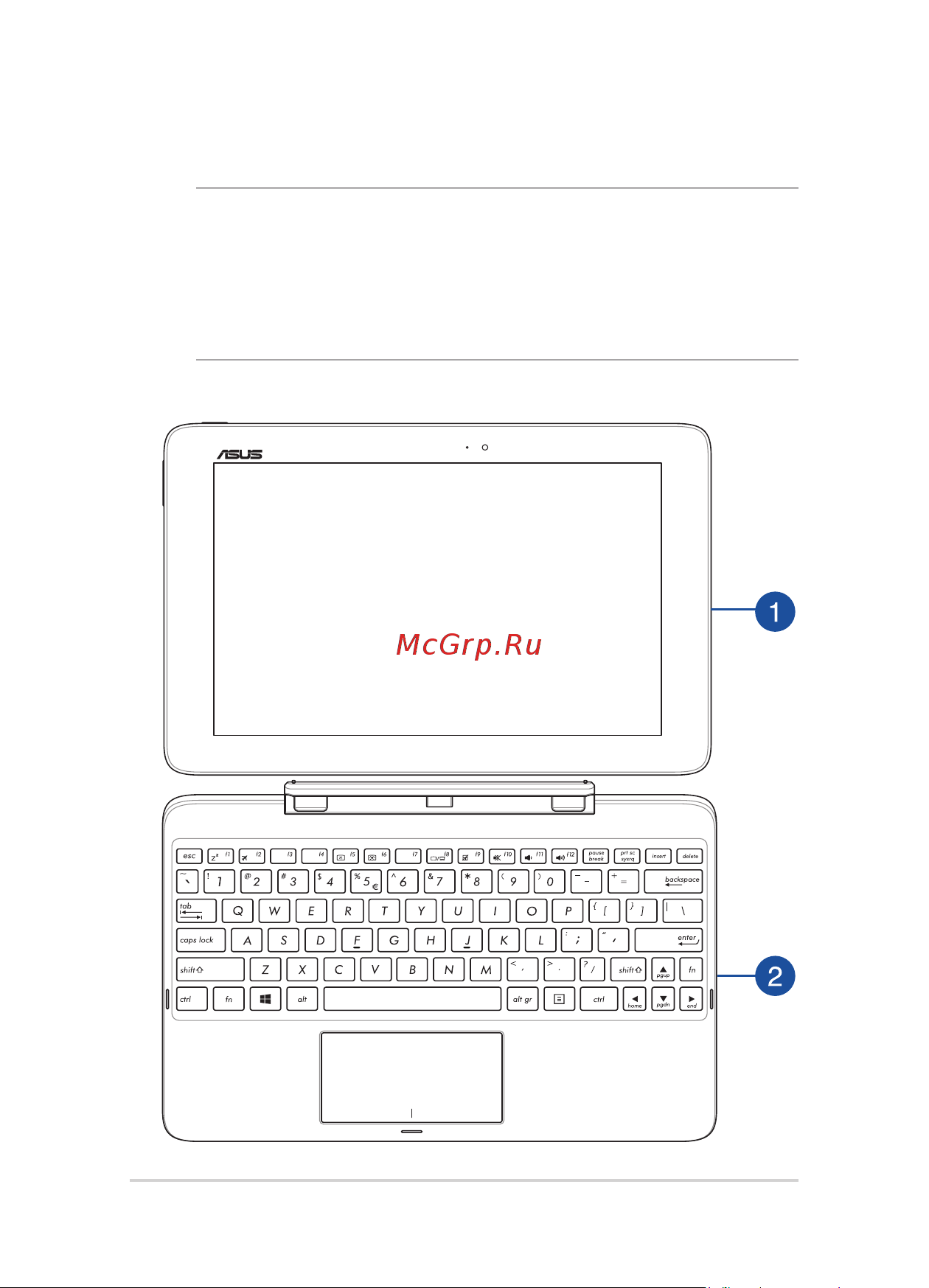 Asus Transformer Book T100HA 32Gb,  90NB0748-M04050 [14/106] Вид сверху