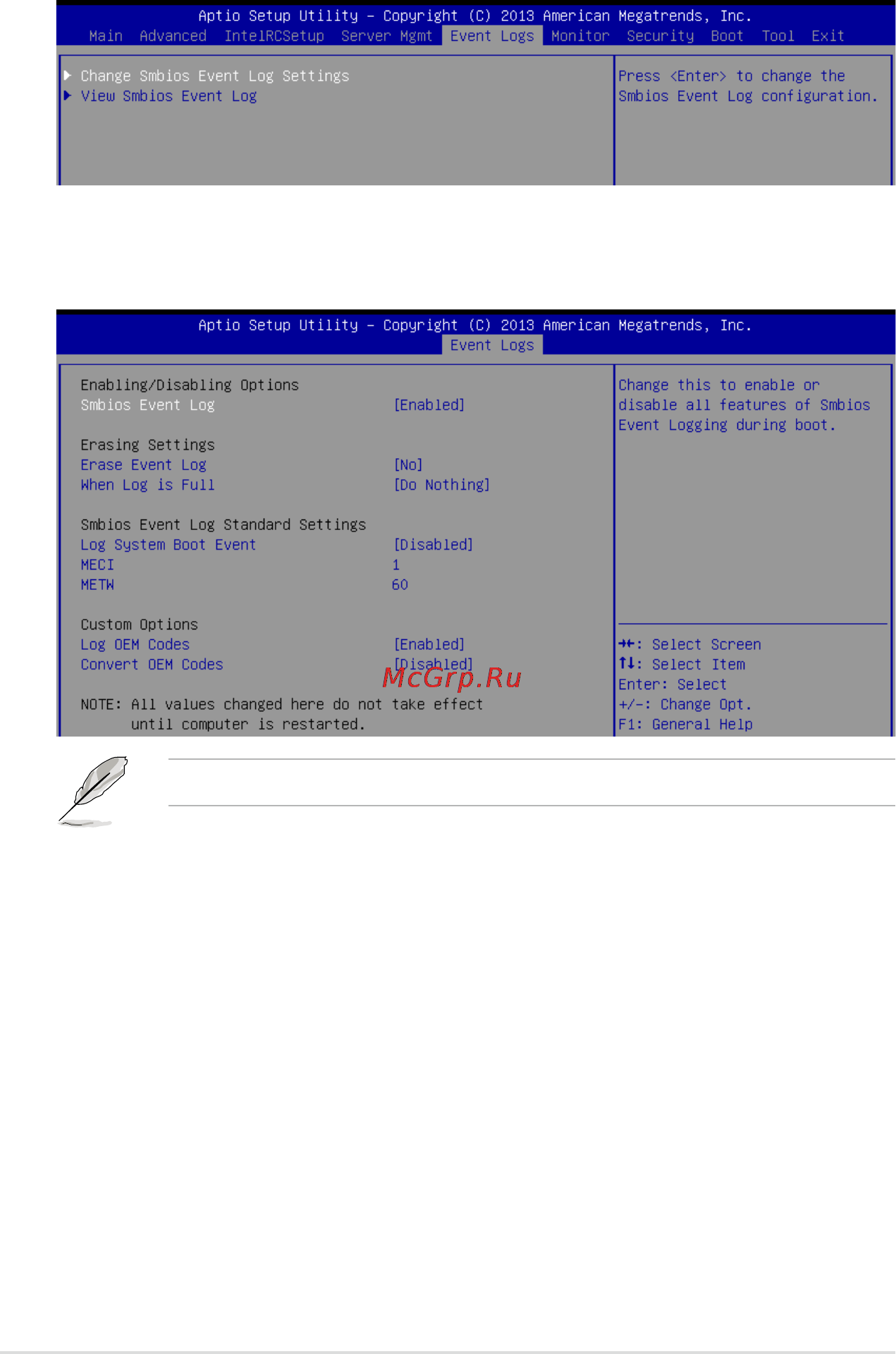 Asus rs500-e8-ps4 v2 [118/198] Event logs menu