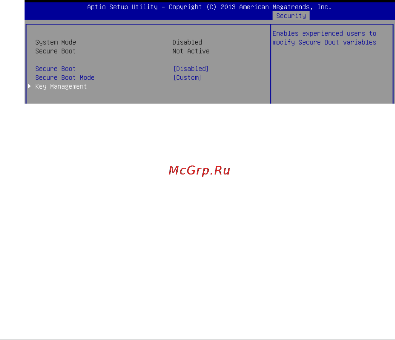Asus rs500-e8-ps4 v2 [122/198] Secure boot menu