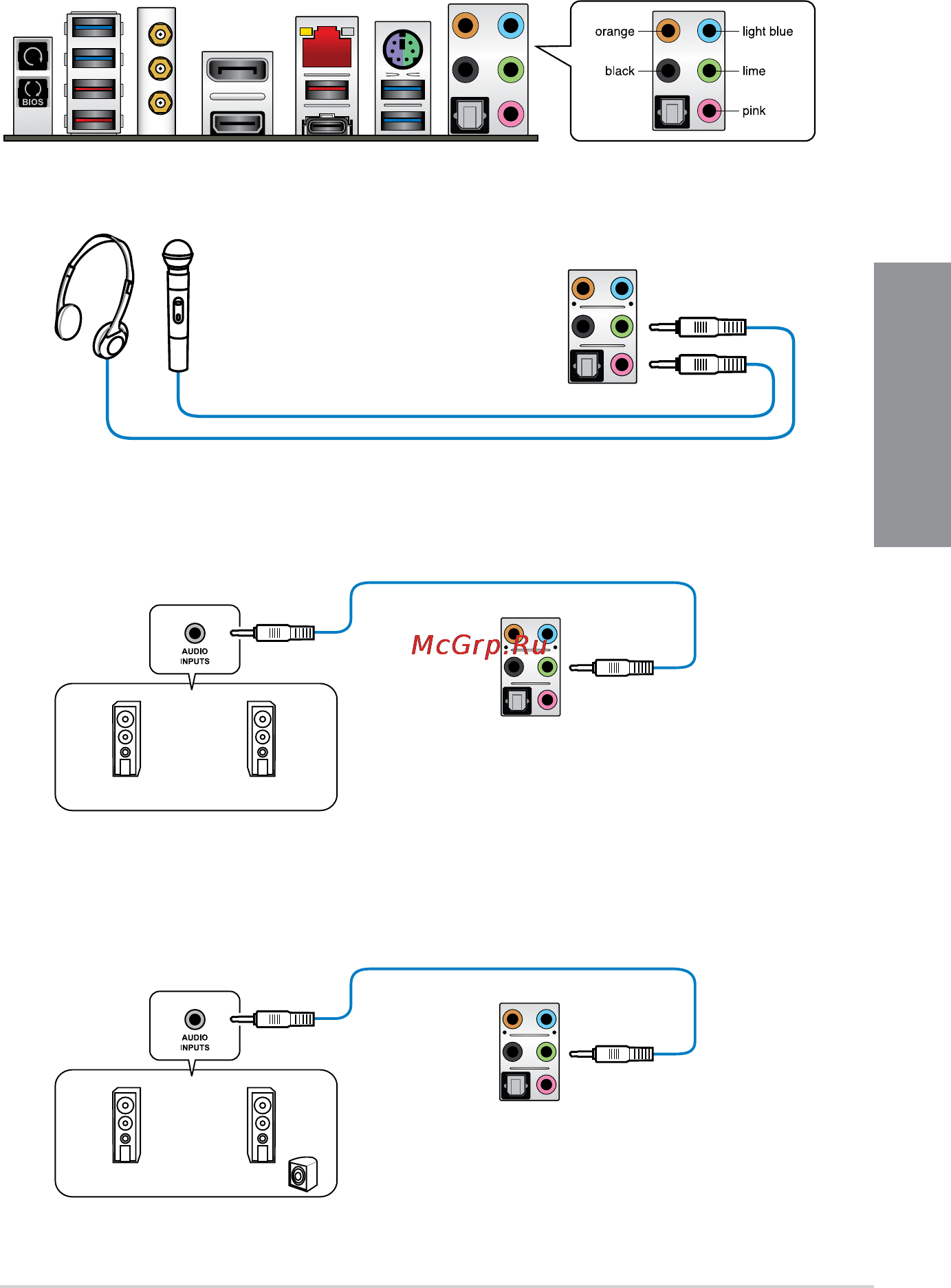 Asus rog maximus viii extreme/assembly [83/226] Audio i o connections