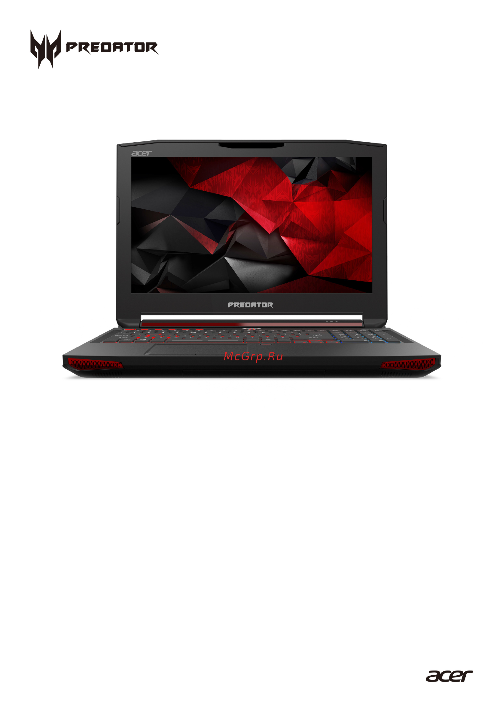 Acer predator g9-591-79ke, nx.q07er.002 Инструкция по эксплуатации онлайн