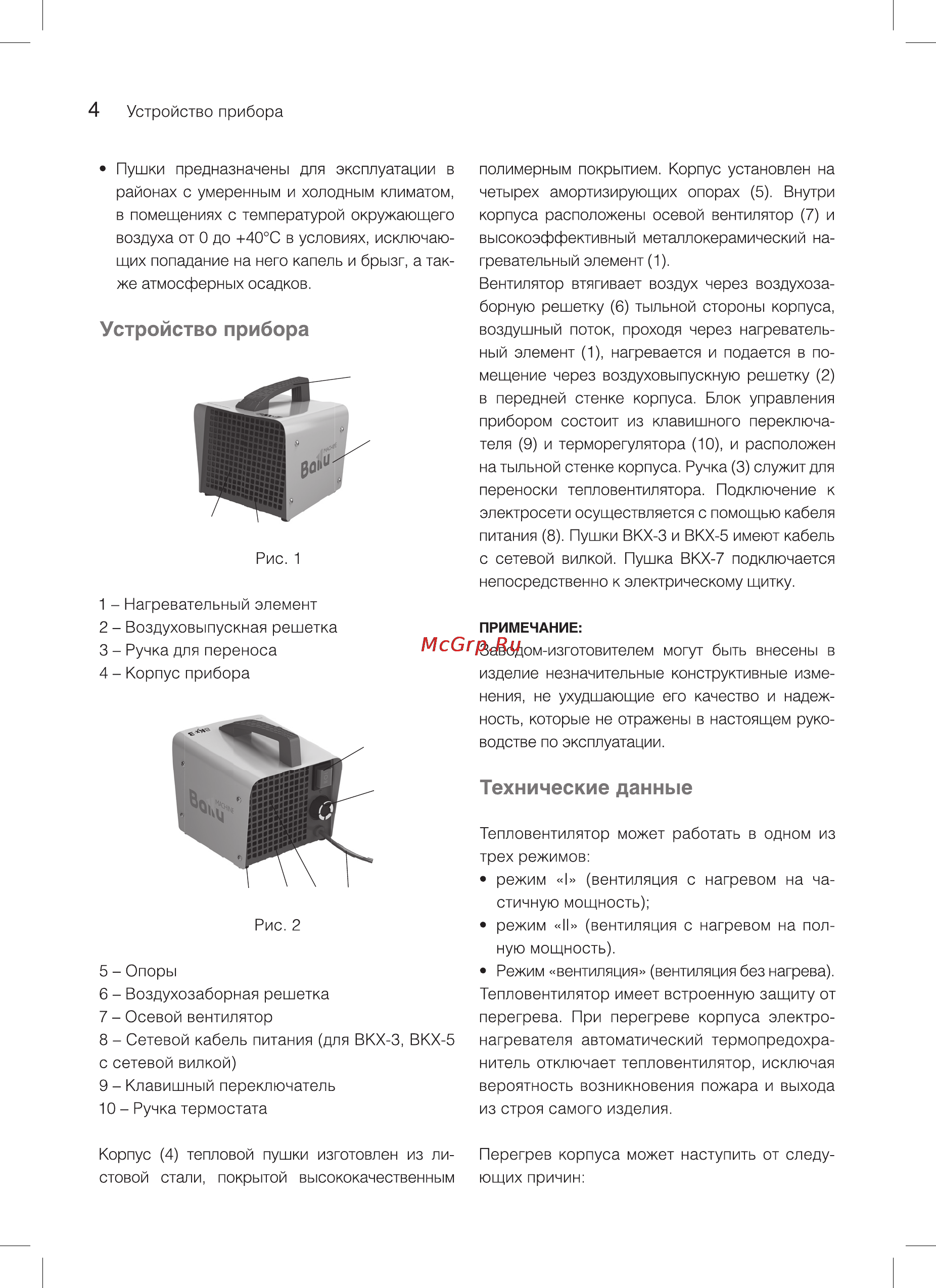 Ballu bkx-5 Инструкция по эксплуатации онлайн [4/16] 150139