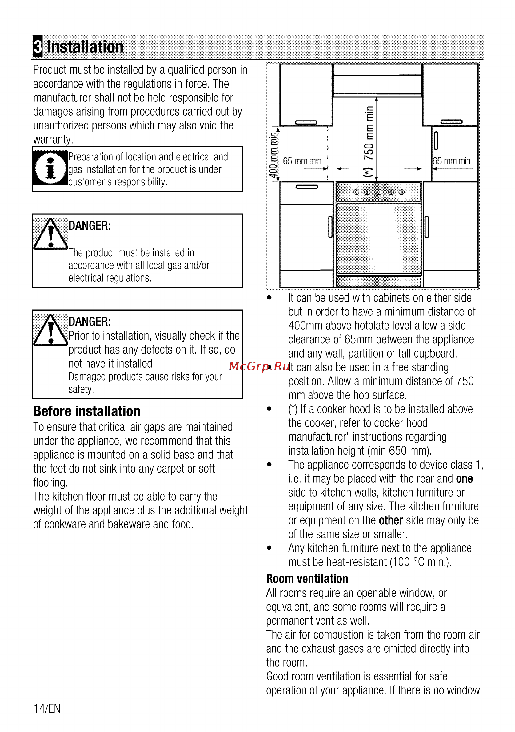 Beko css 54010 gw [14/100] Installation