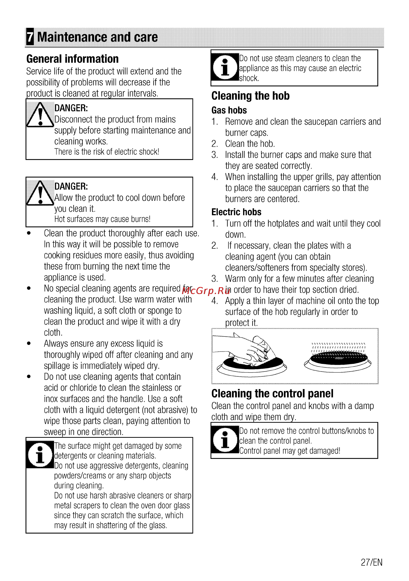 Beko css 54010 gw [27/100] Q maintenance and care