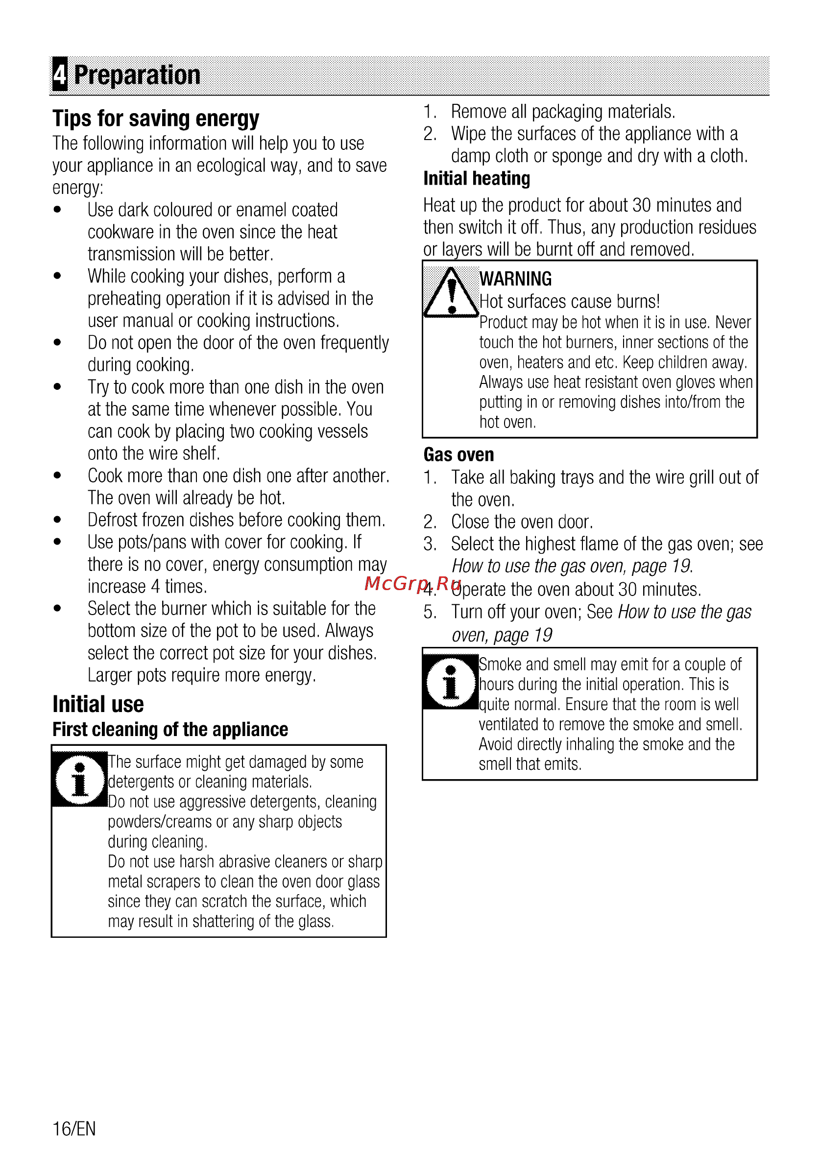 Beko csg 52010 w [16/84] Q preparation