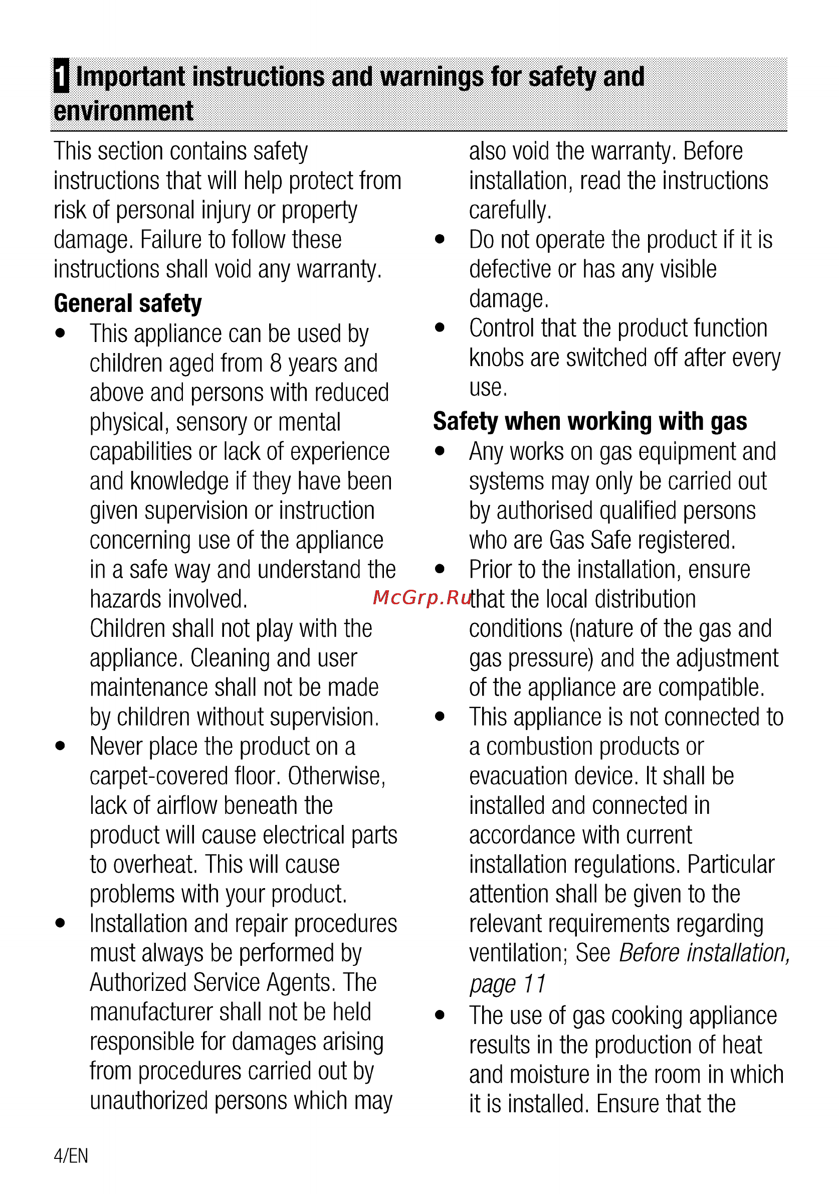 Beko csg 52010 w [4/84] Q important instructions and warnings for safety and environment