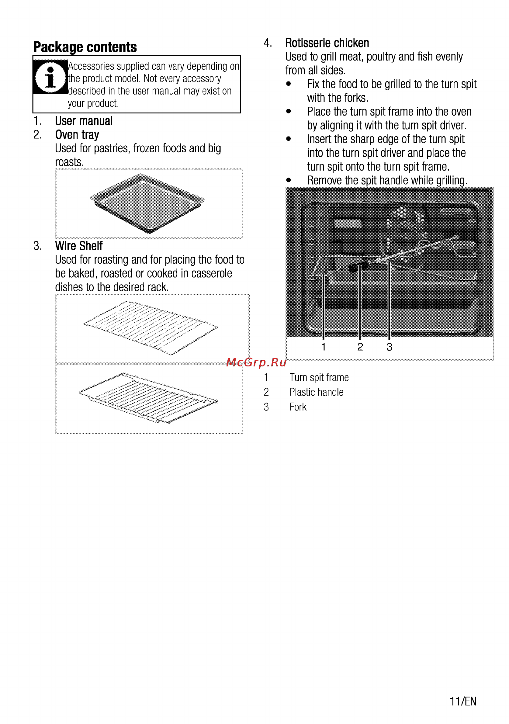 Beko cse 52110 gw [11/96] Package contents