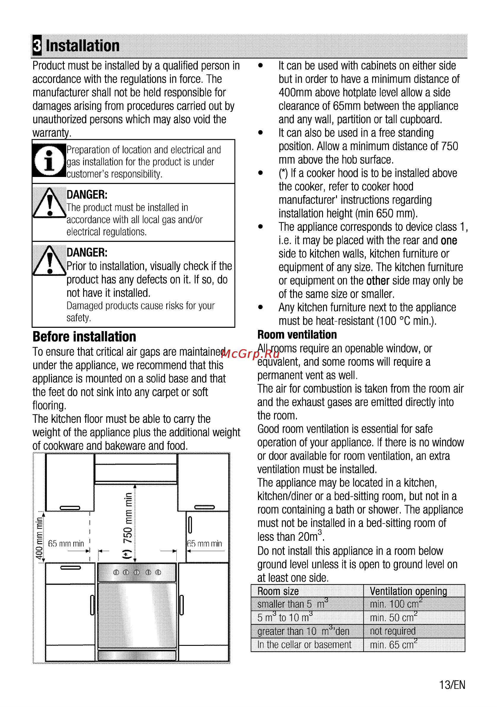 Beko cse 52110 gw [13/96] As installatio