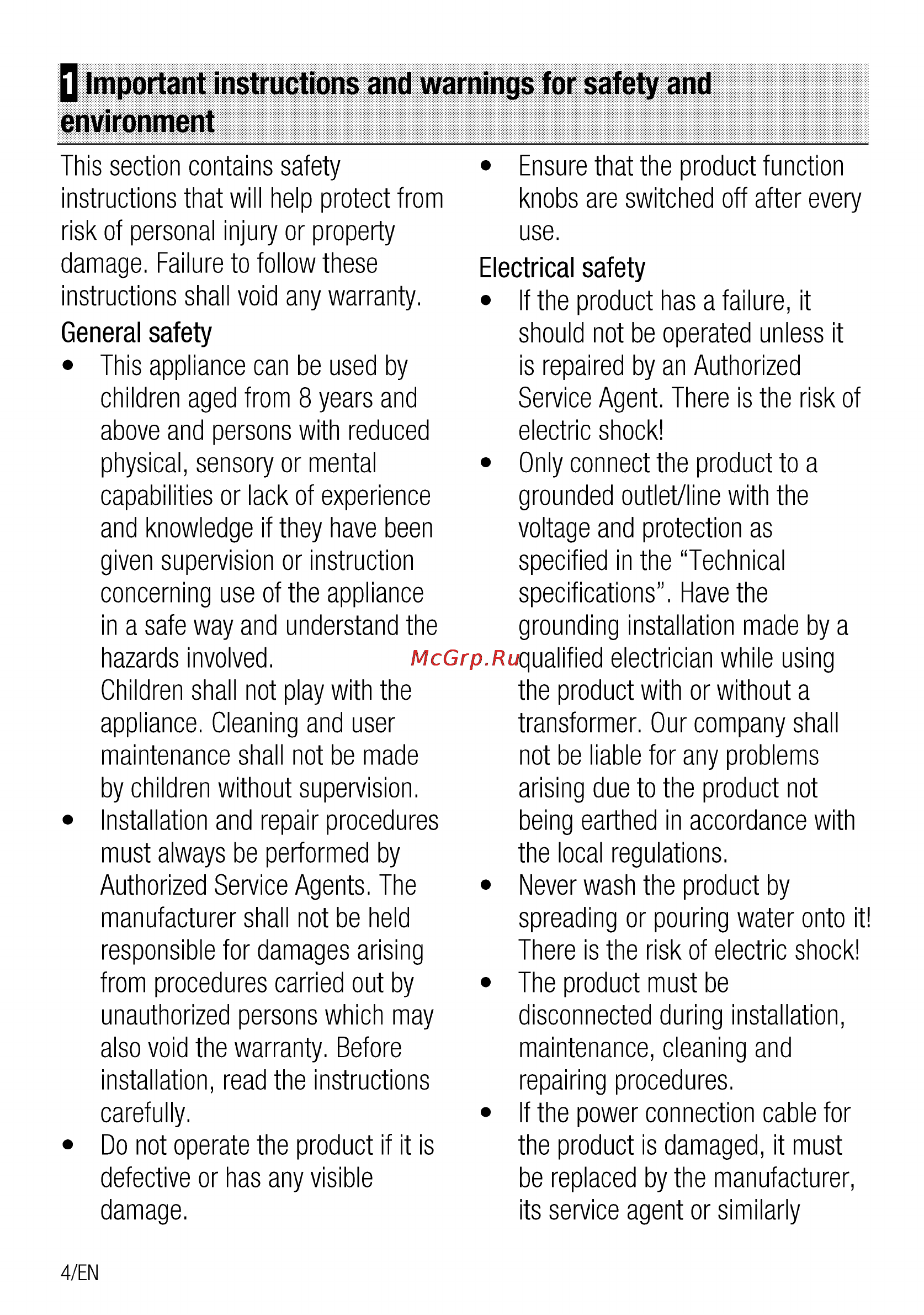 Beko bie22400xm [4/60] Q important instructions and warnings for safety and