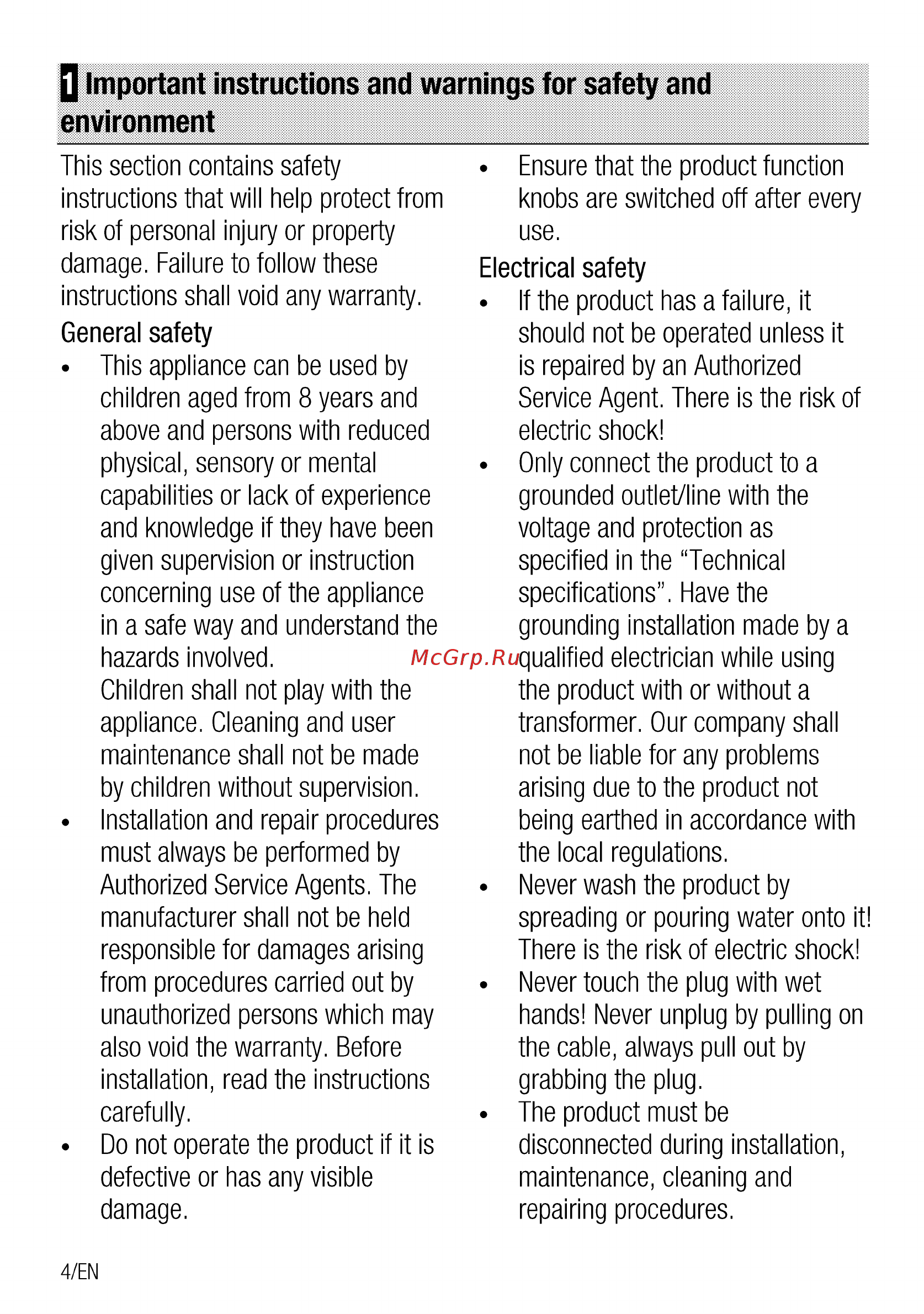 Beko BIMM 25400 XMS [4/68] Q important instructions and warnings for safety and