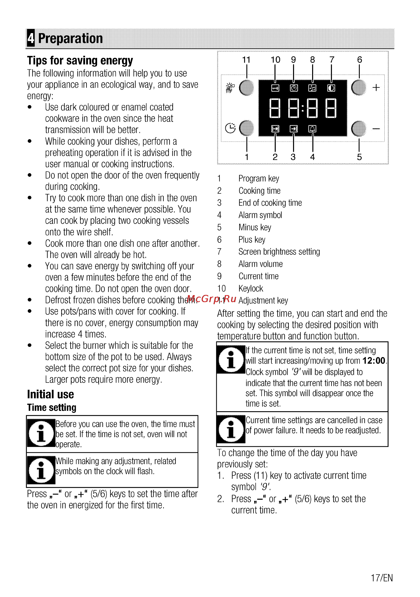 Beko cse 62320 gw [17/68] Initial use