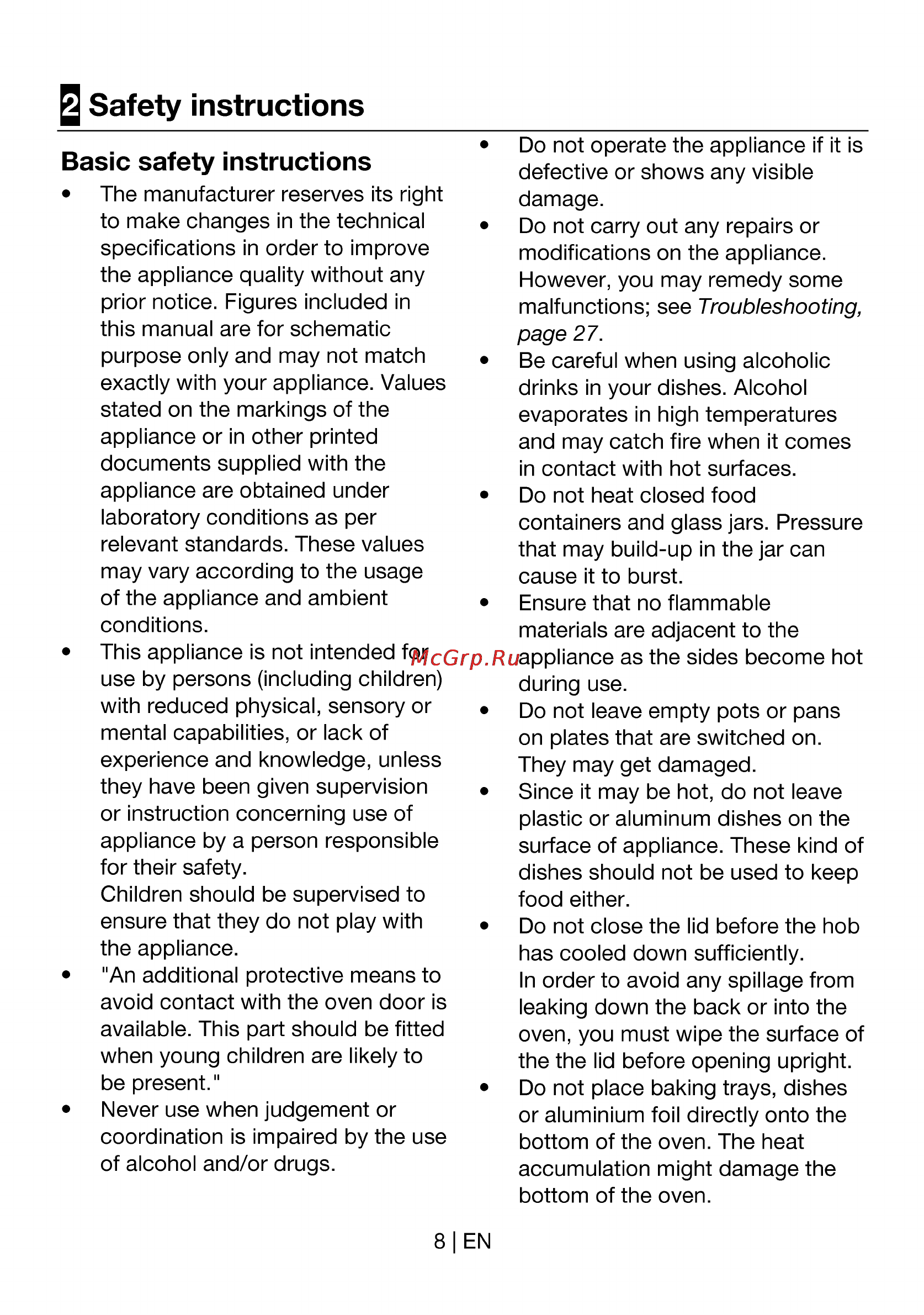 Beko CSE 63120 GW [9/88] Q safety instructions