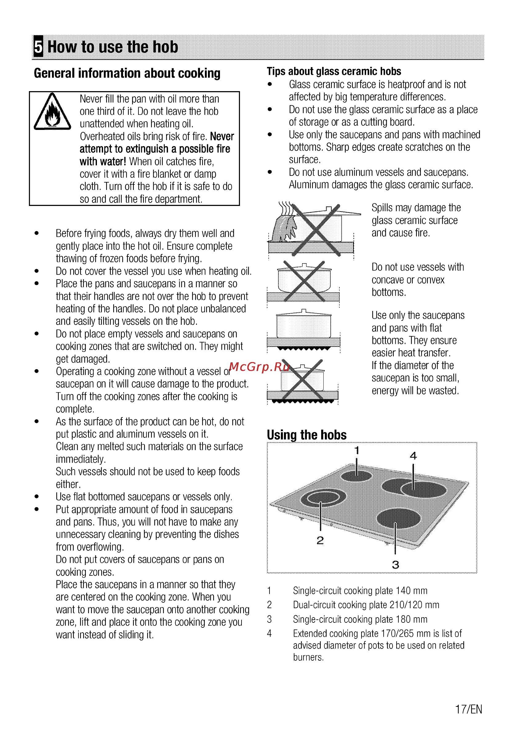 Beko CSM 67300 GA [17/60] How to use the hob
