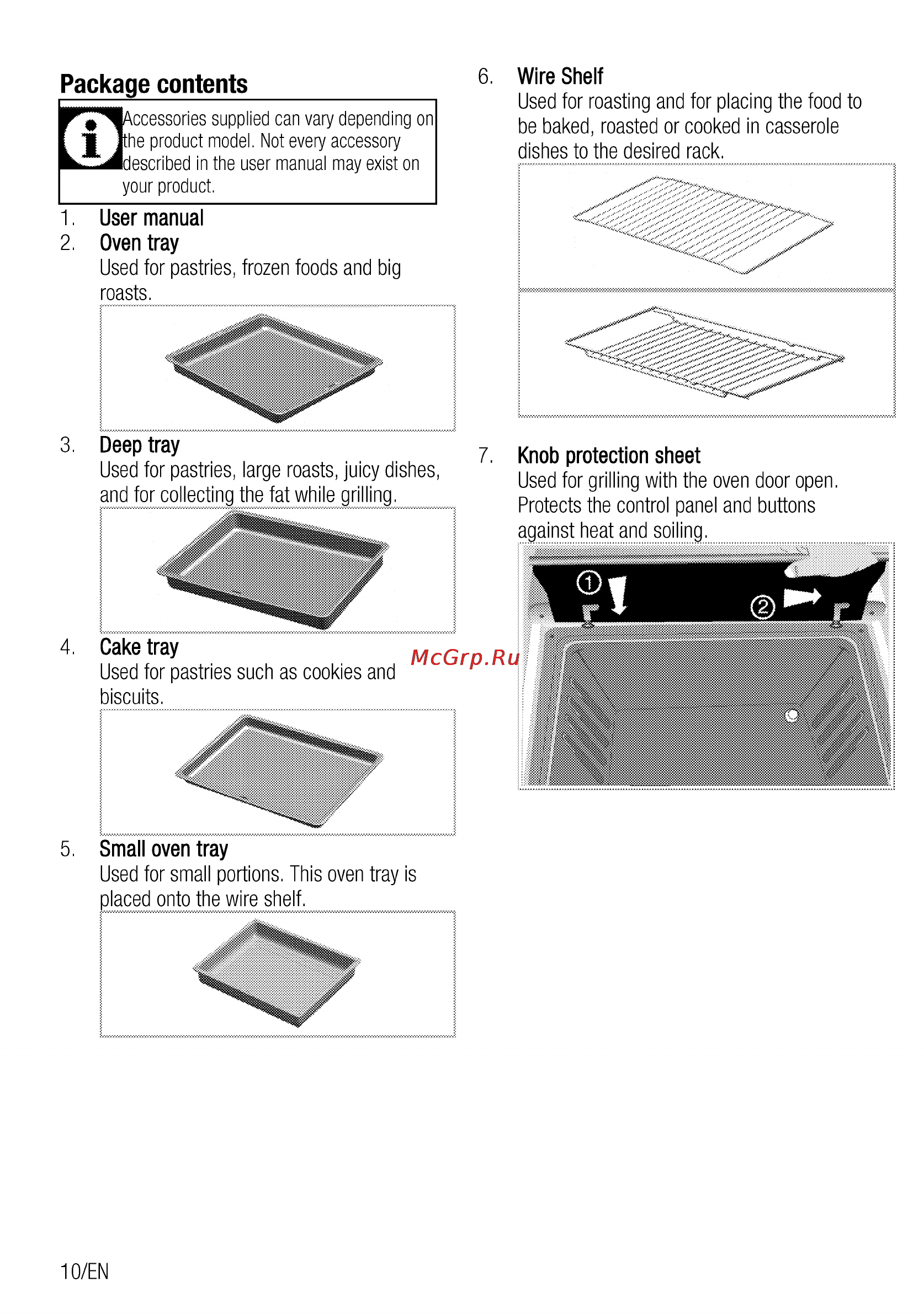 Beko CSG 63010 GW [10/68] Package contents