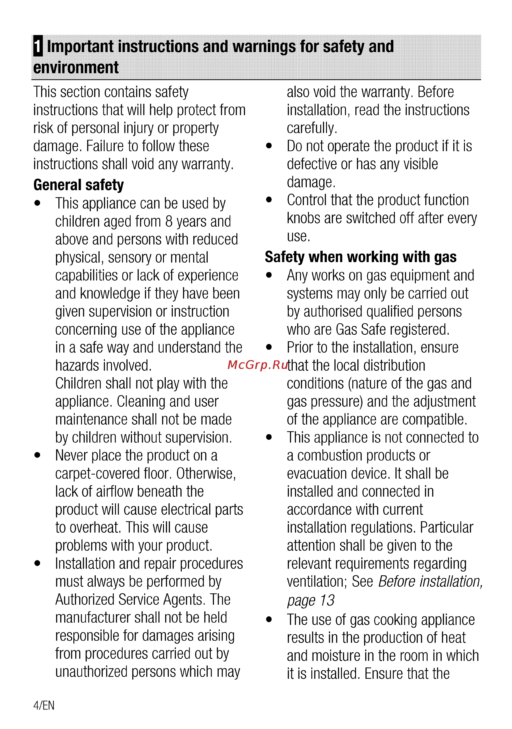 Beko CSG 63010 GW [4/68] Q important instructions and warnings for safety and environment