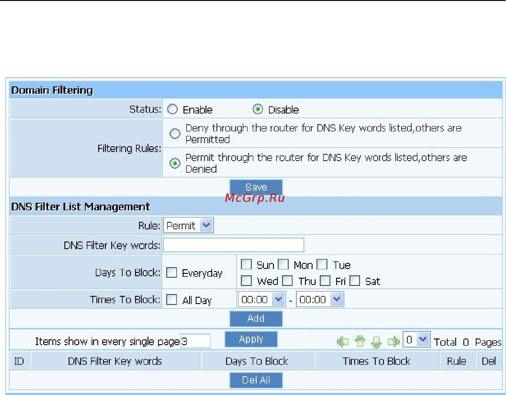 Netis WF2501 [54/62] Domain filtering