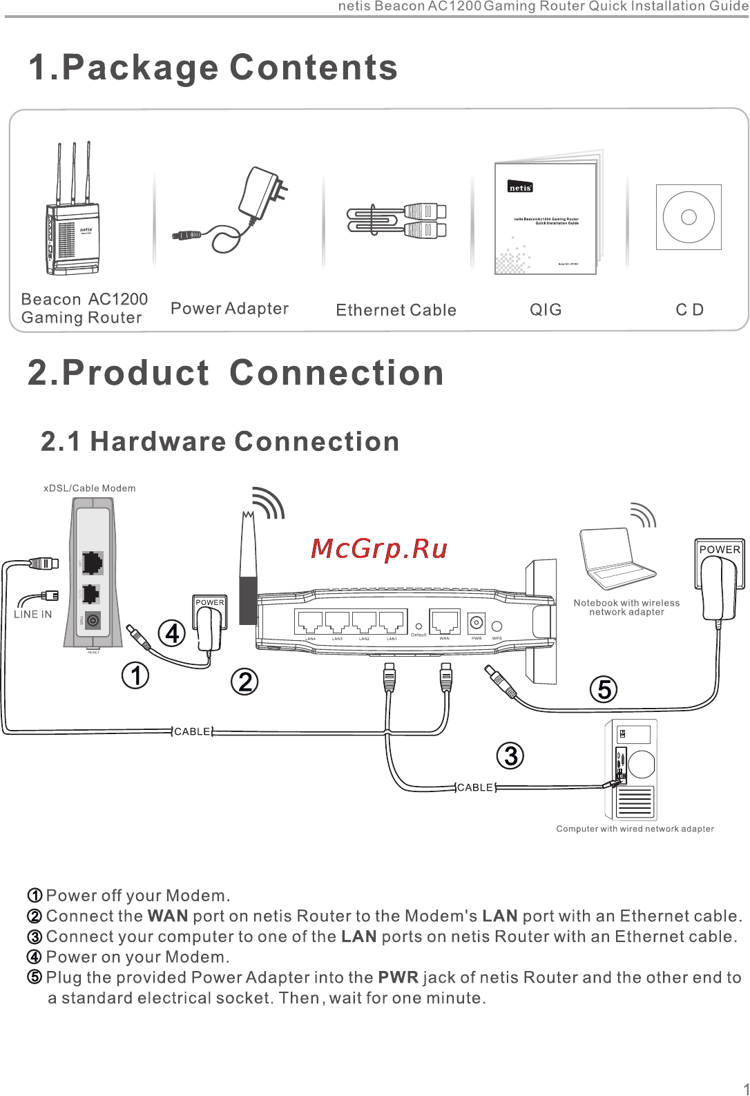 Netis WF2681 [3/12] Hardware connection