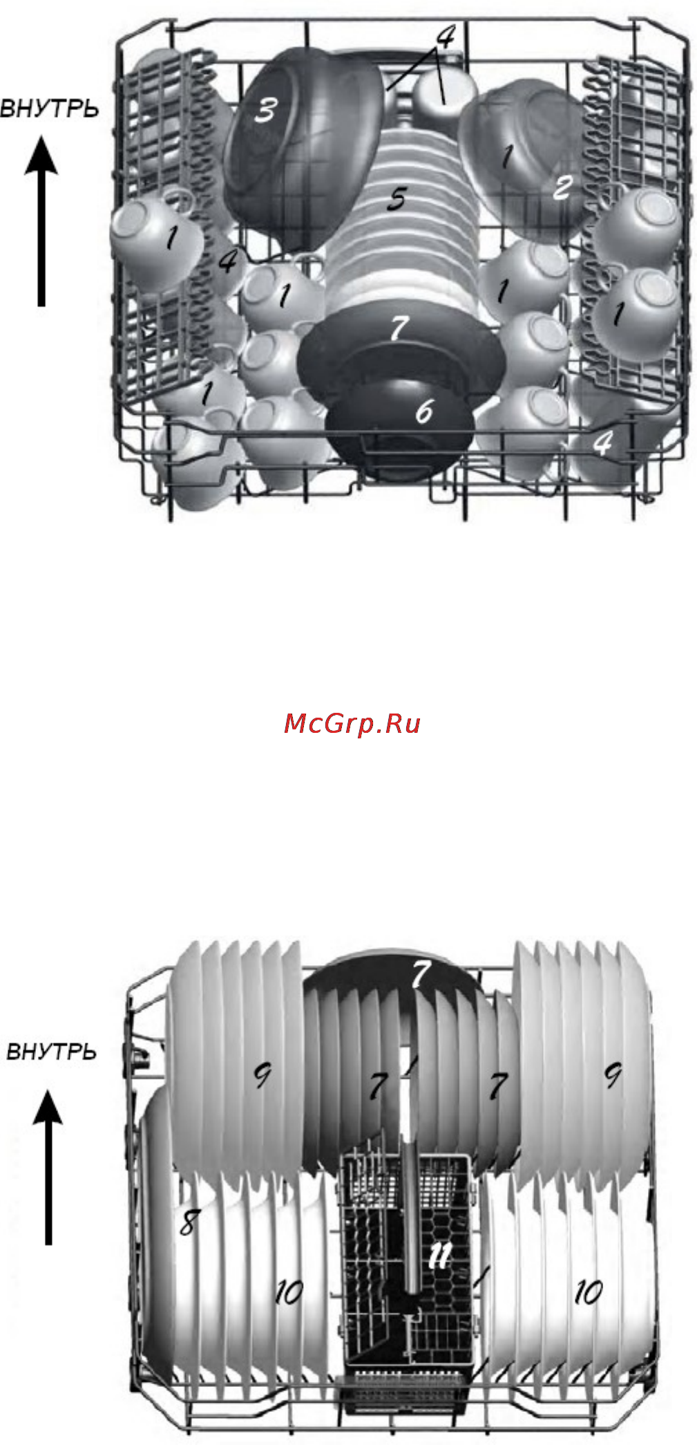 Bomann gspe 773 [13/30] Способ загрузки обычной столовой посуды загрузка посуды в верхнюю корзину