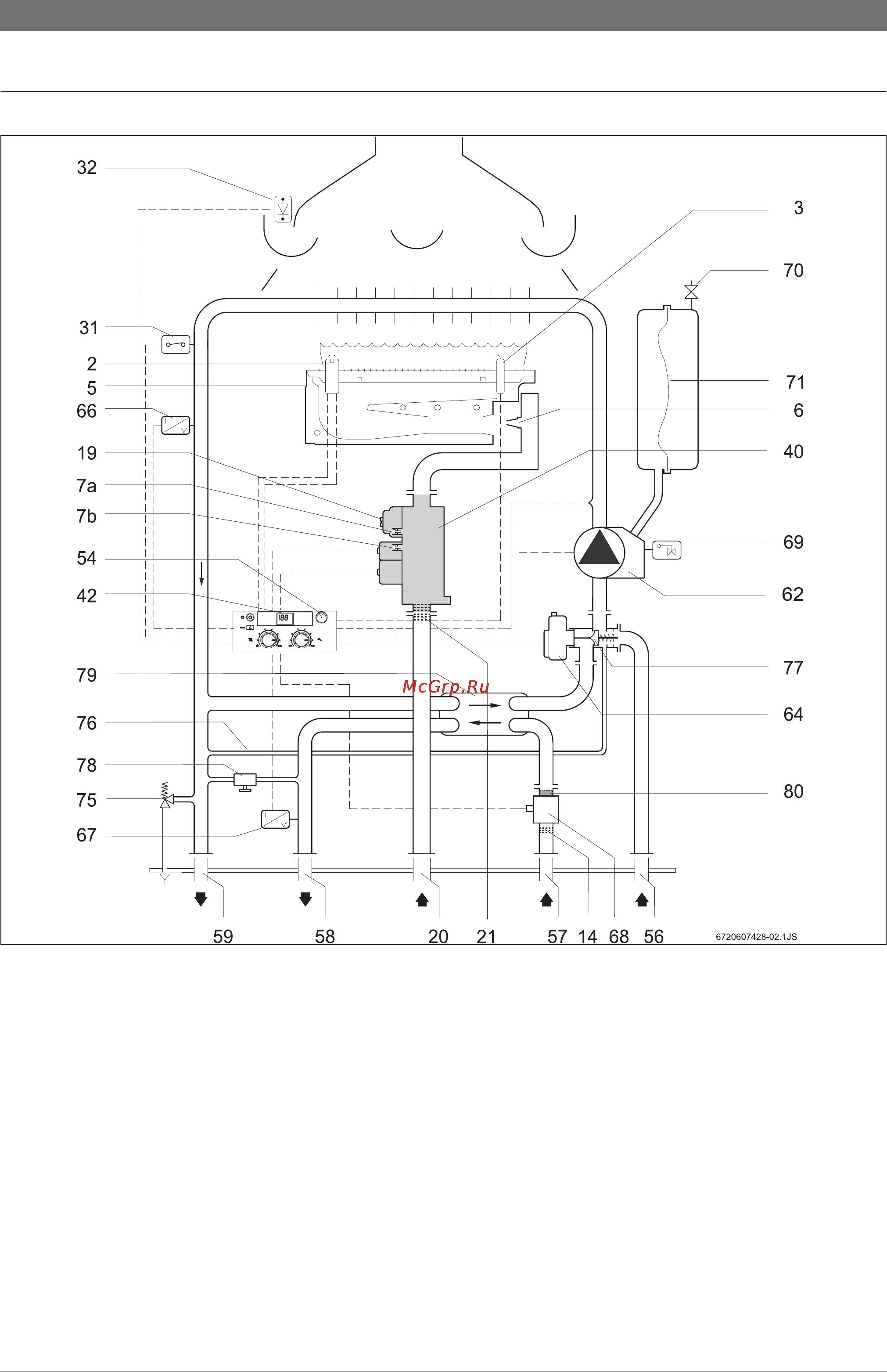 Bosch zw24-2dhke [7/44] Функциональная схема котла типа zw