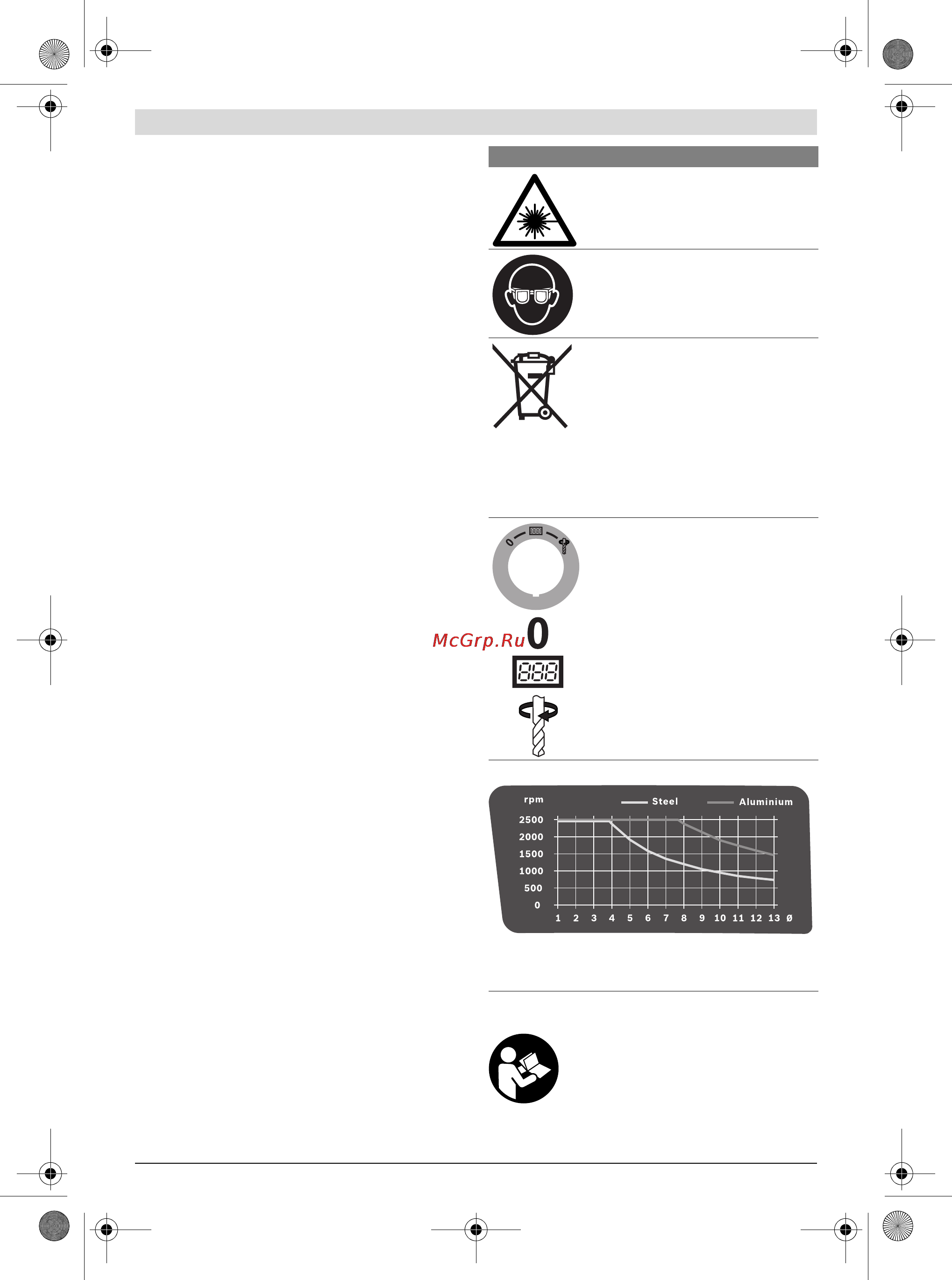 Bosch pbd 40 [116/227] Symboly