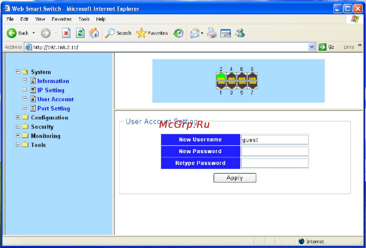 Netis ST3216 [17/42] User account