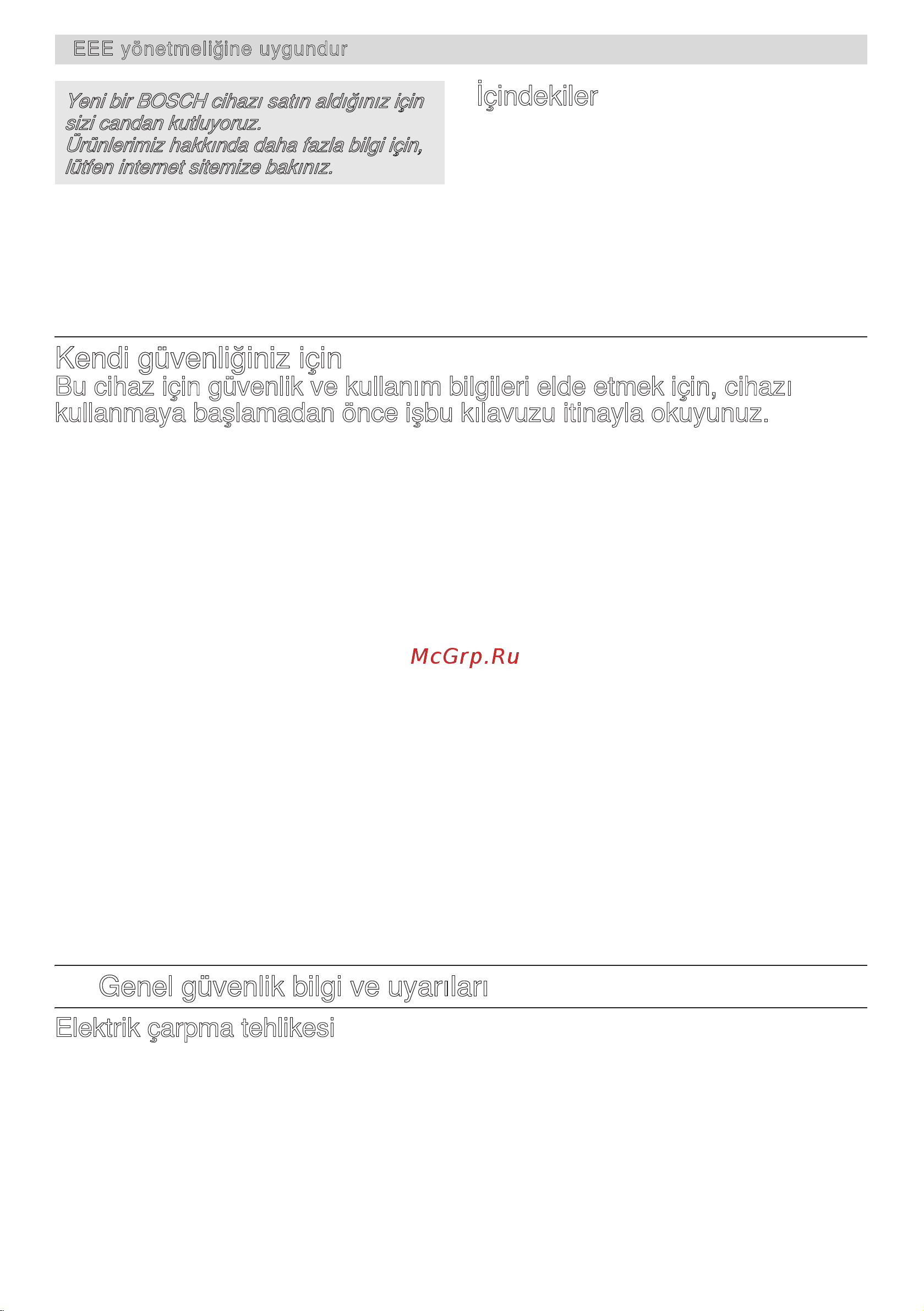Bosch mcm 3110w [123/194] Kendi güvenliğiniz için