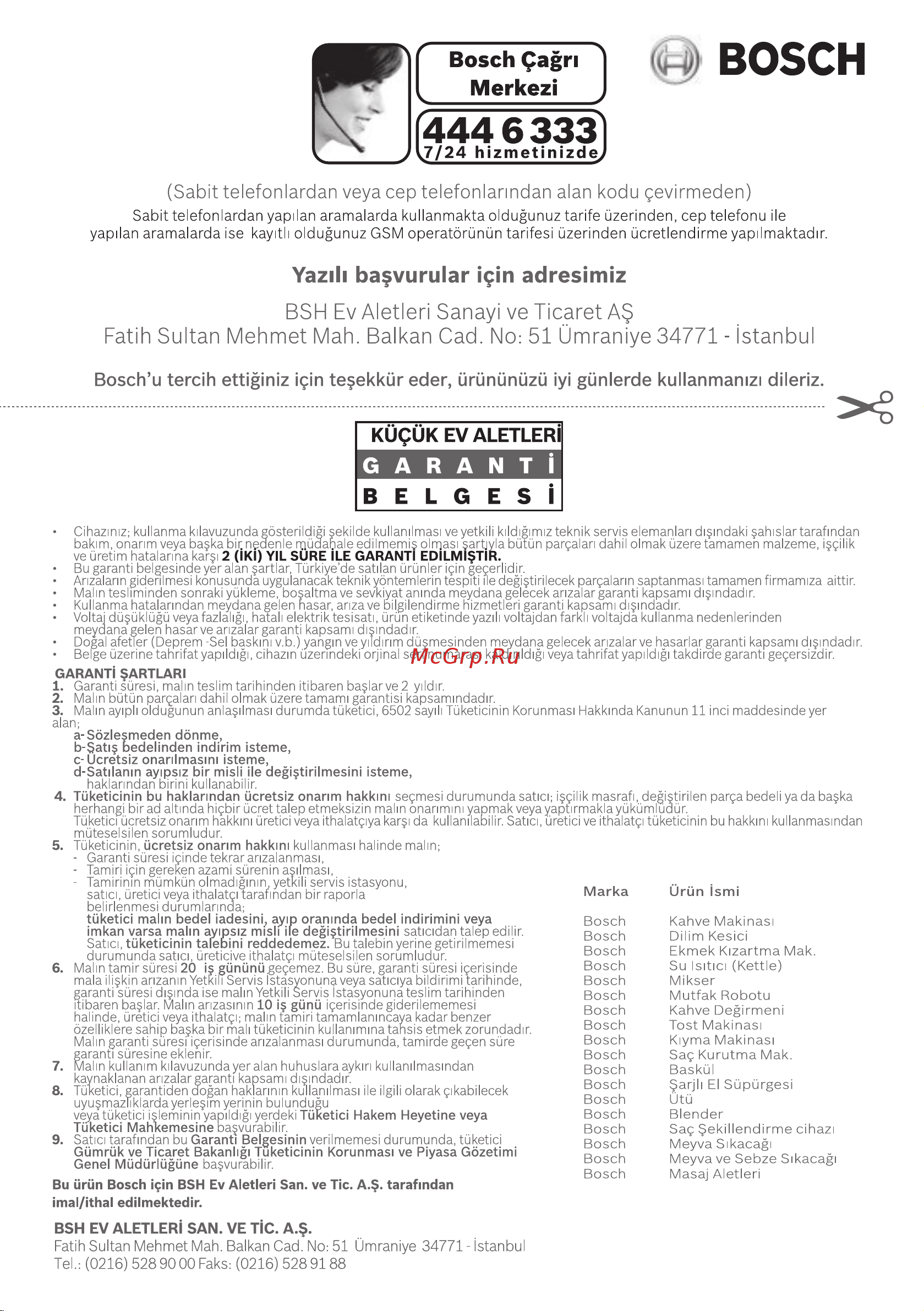 Bosch mcm 3100w [133/194] Garanti koşulları