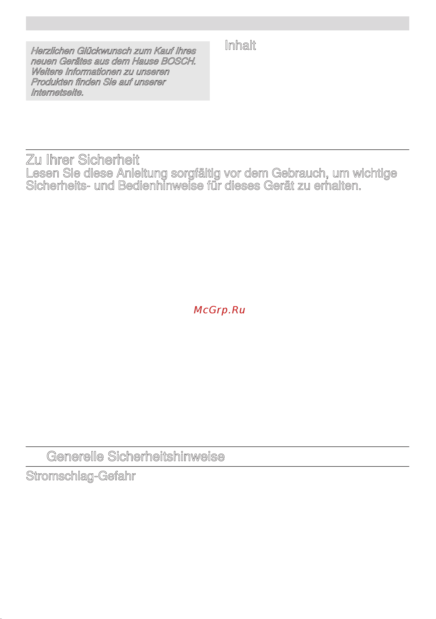 Bosch mcm 3110w [3/194] Zu ihrer sicherheit