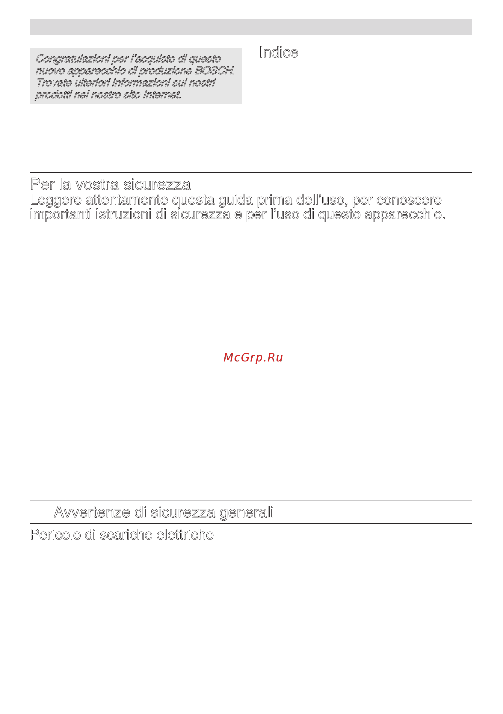 Bosch mcm 3401m [33/194] Per la vostra sicurezza
