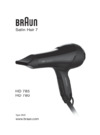 Braun satin hair 7 hd 785 Инструкция по эксплуатации