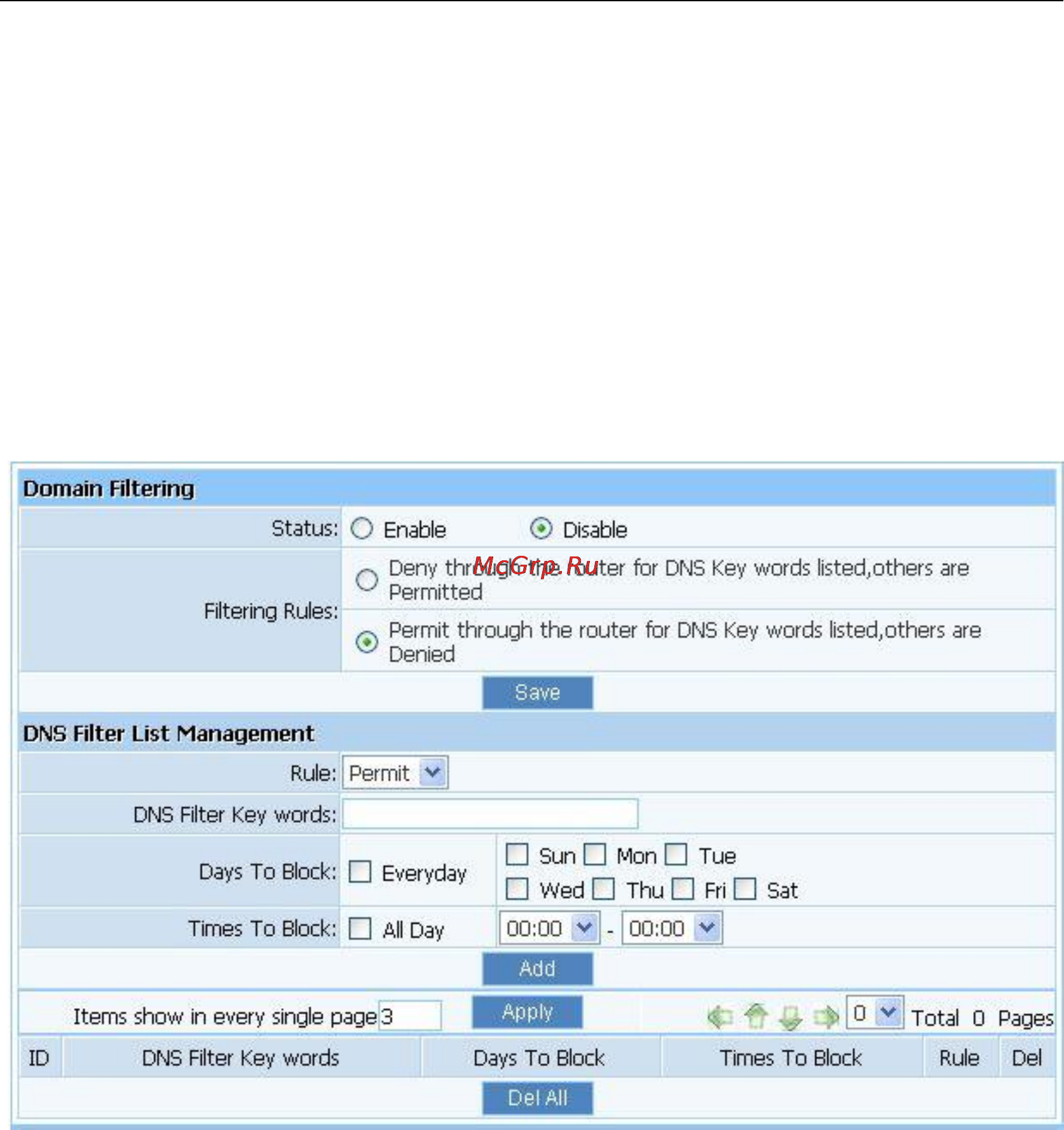 Netis WF-2402 WF-2402D [54/61] Domain filtering