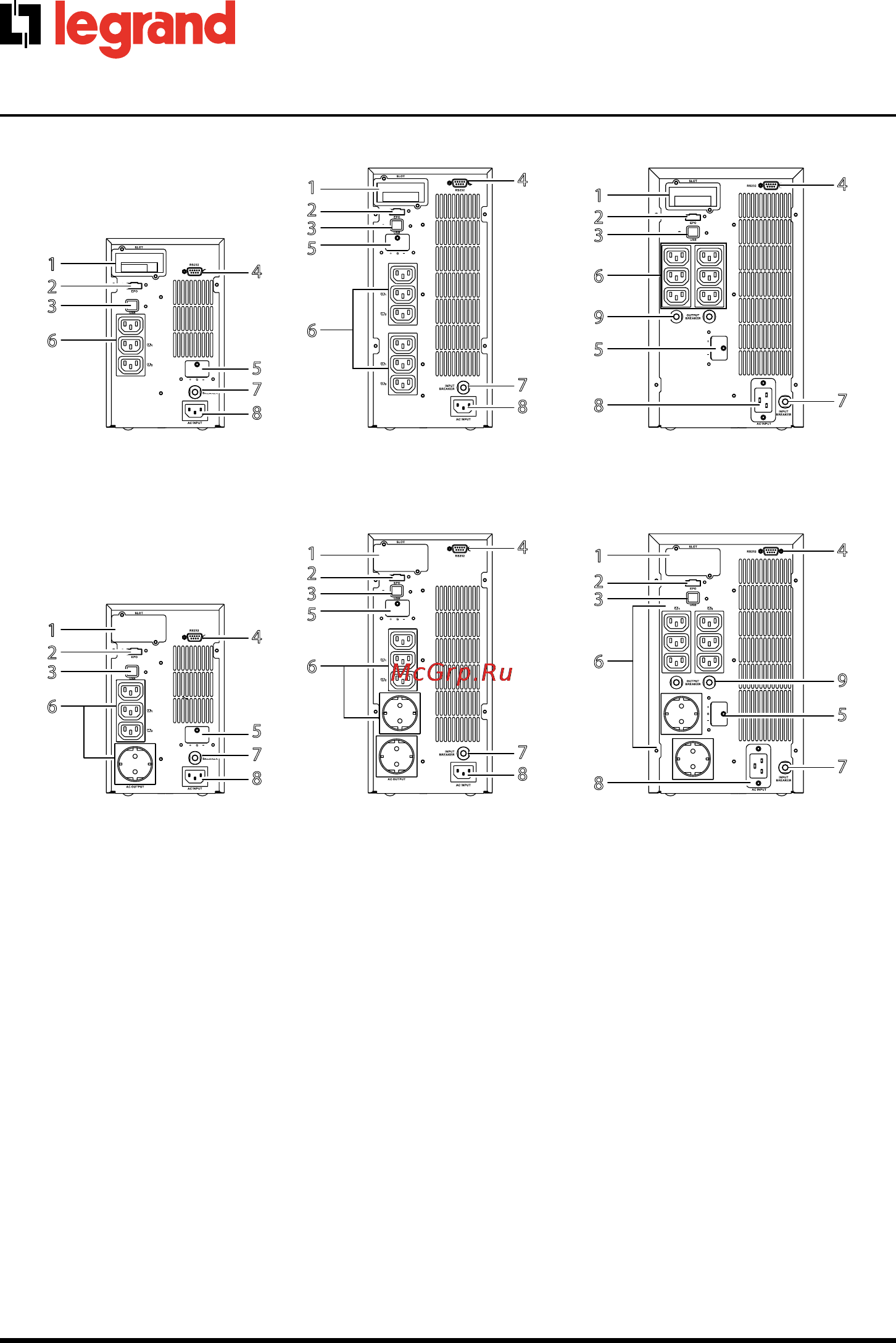 Legrand Keor LP 2000 [118/136] Задняя панель
