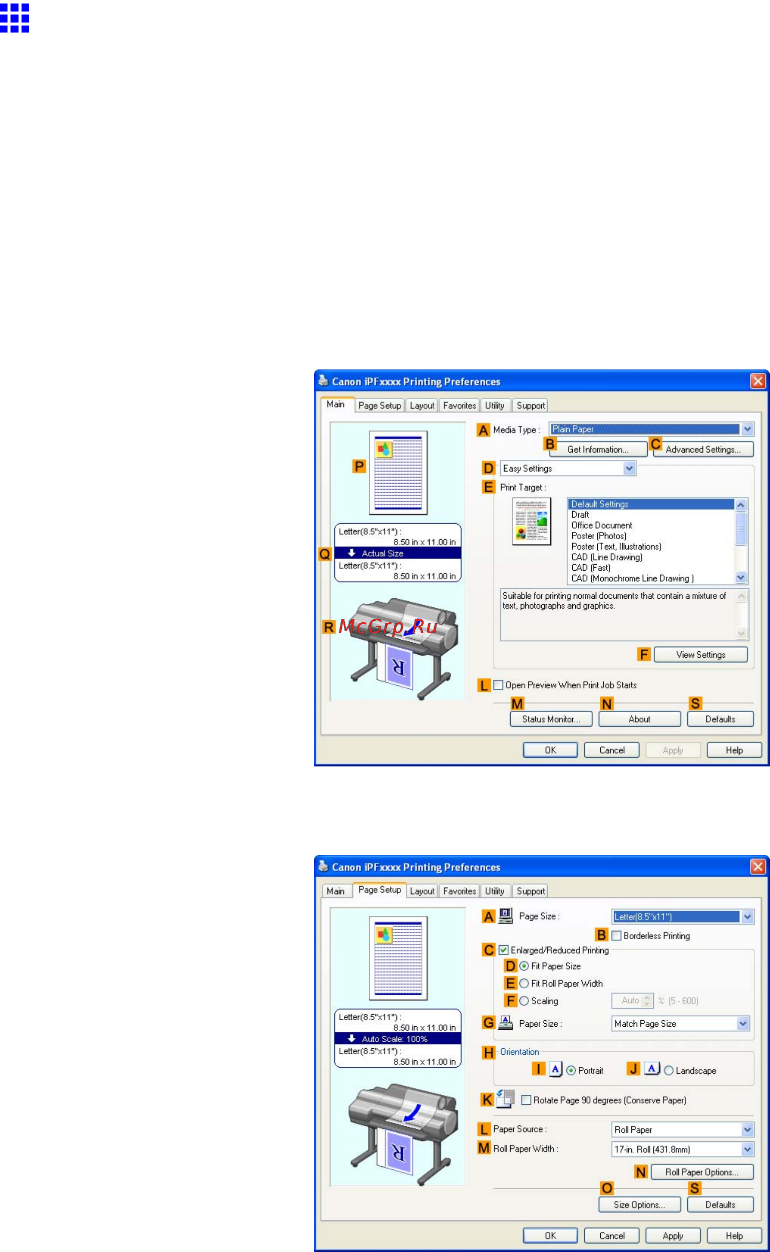 Canon imageprograf ipf605 [247/578] Printing at full size windows