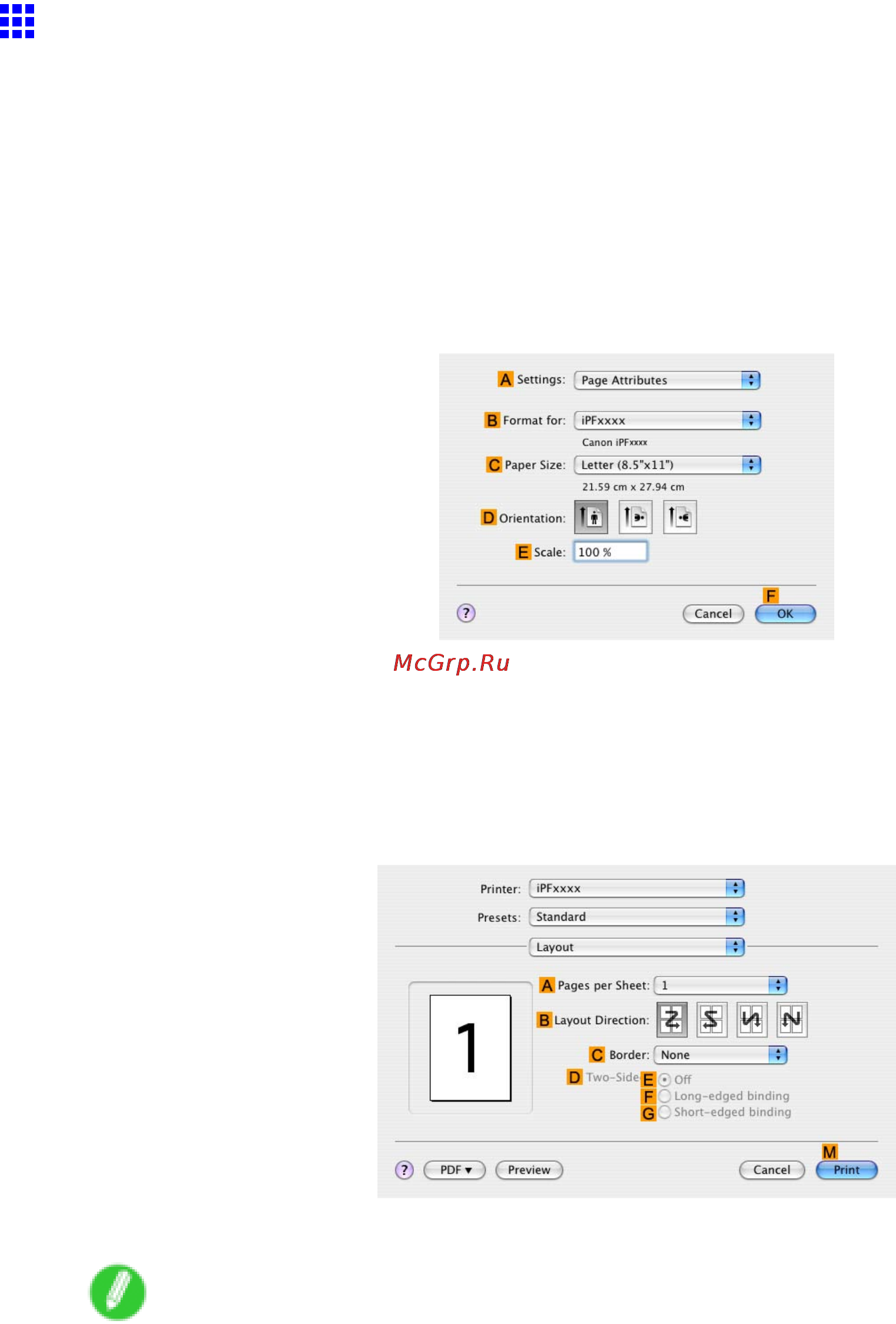 Canon imageprograf ipf605 [309/578] Printing multiple pages per sheet mac os x