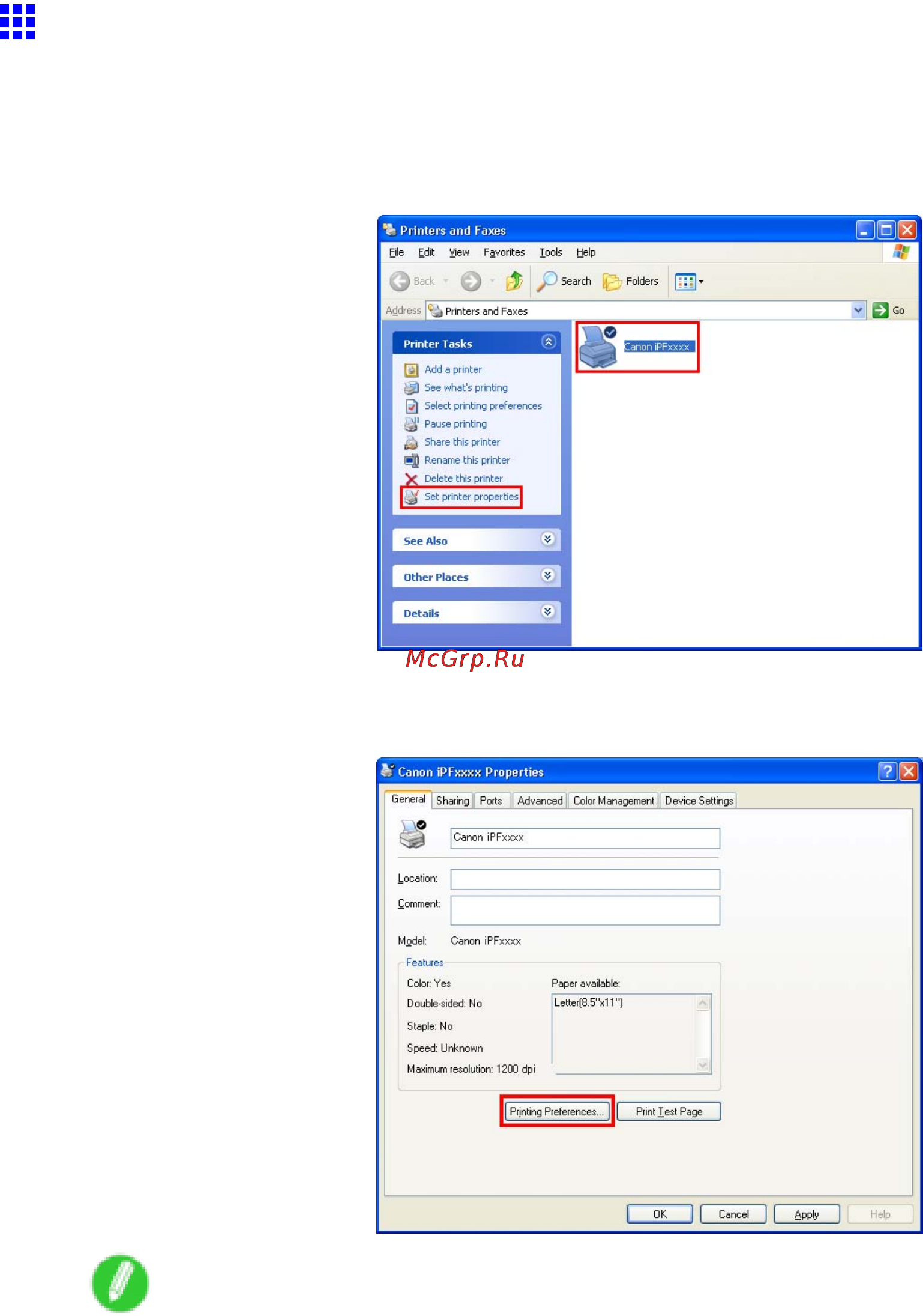 Canon imageprograf ipf605 [372/578] Accessing the printer driver dialog box from the operating system menu windows
