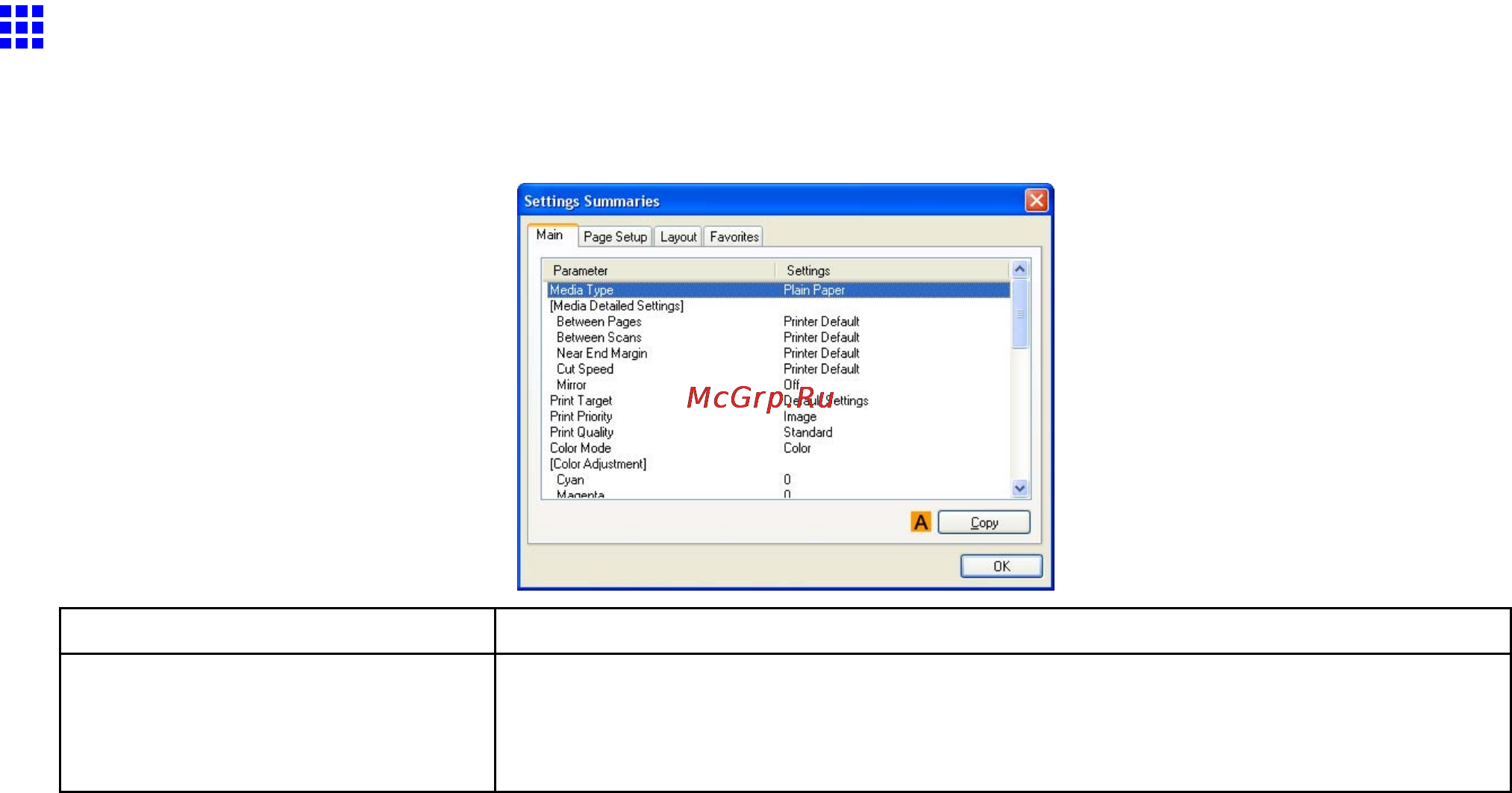 Canon imageprograf ipf605 [398/578] Settings summaries dialog box windows