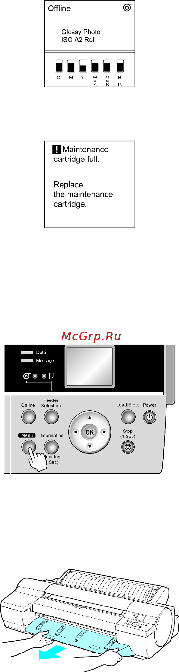 Canon imageprograf ipf605 [502/578] Replacing the maintenance cartridge